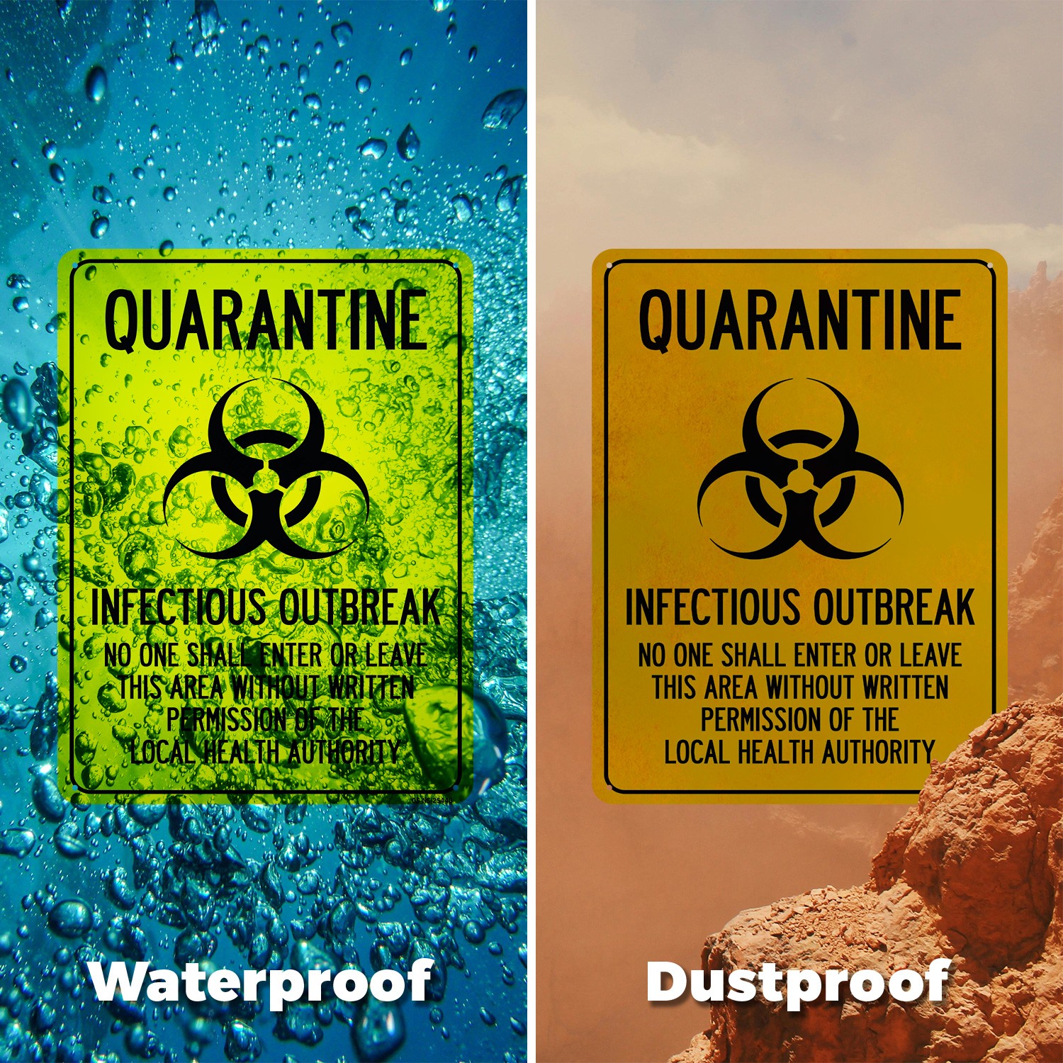 Quarantine Infectious Outbreak No One Shall Enter Public Safety Sign 5/10 Pack
