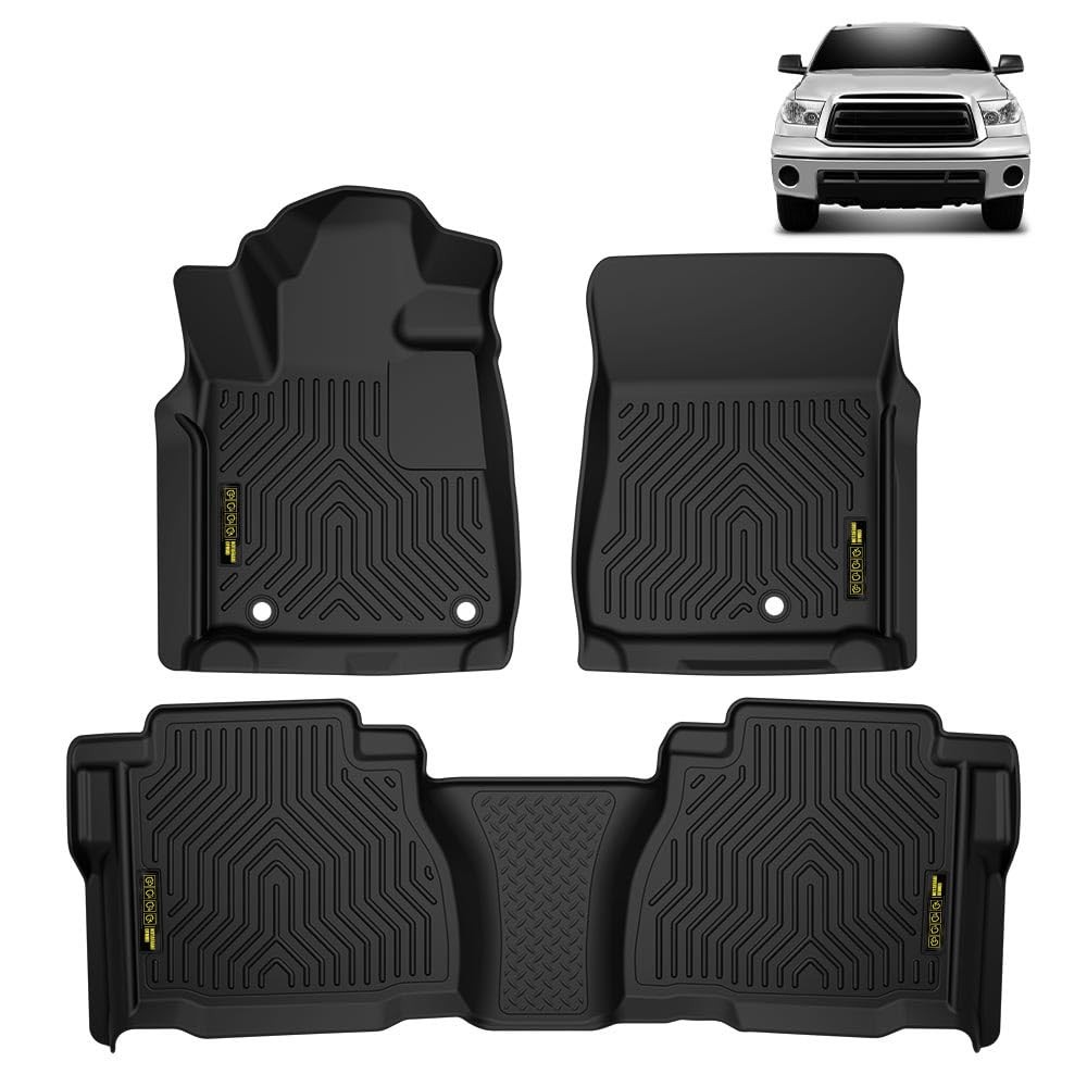 TPE Floor Mats 1st 2nd Row Toyota Tundra Double CrewMax 2007-2011 All Weather