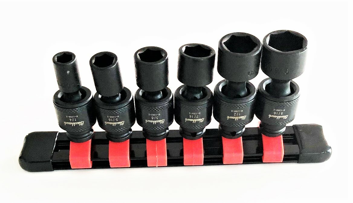 6pc Proto Blackhawk 1/4″ Impact Universal Swivel Flex Socket Set SAE U-1356S