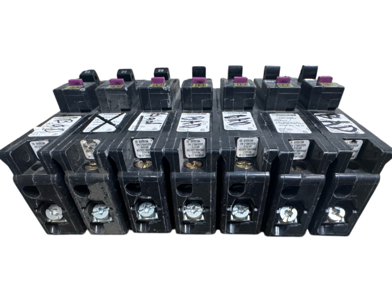 LOT OF 7 Square D HOM120PDF Homeline 20A 1-Pole Plug-On