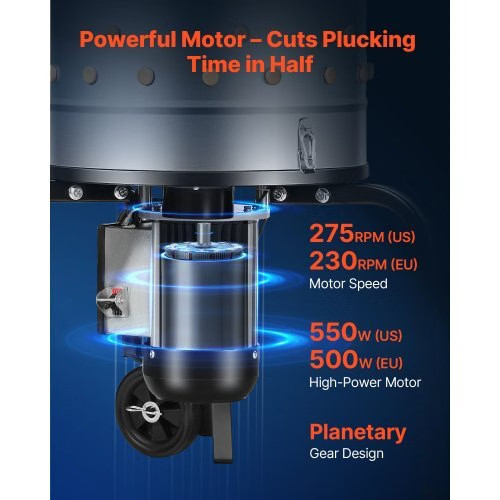 Chicken Plucker Machine, 15.7 in Drum, 550W & 275RPM Electric Chicken Plucking M