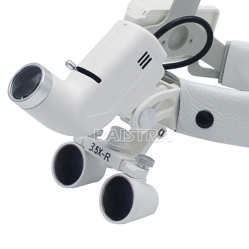 3.5X Medical Surgical Dental Binocular Loupes Headband Magnifier LED Headlight