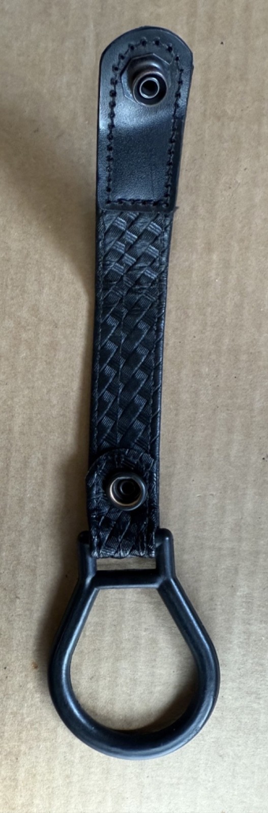 Snap Police Flashlight Belt Loop Holder Basketweave Black