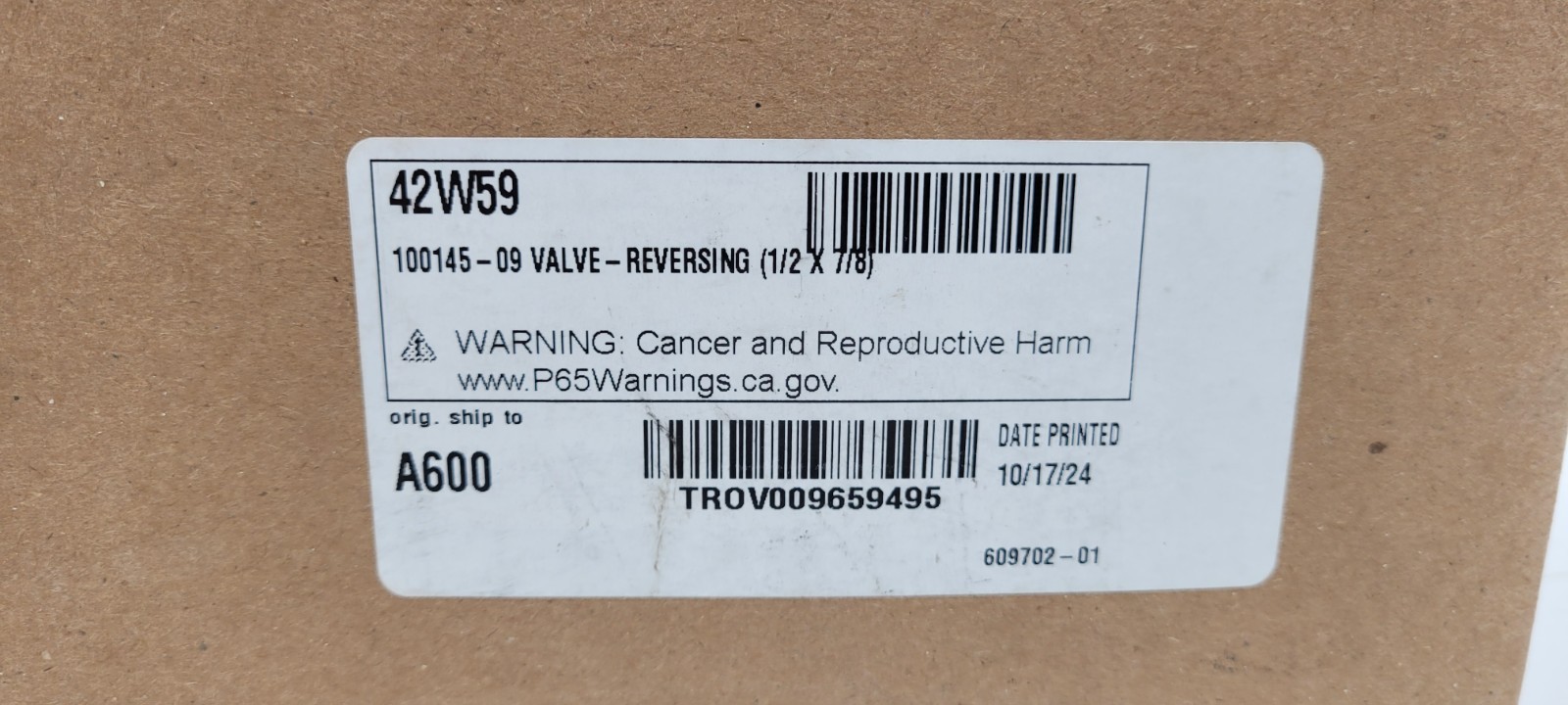 LENNOX/DUCANE/ARMSTRONG REVERSING VALVE 1/2″ X 7/8″ 42W59 100145-09