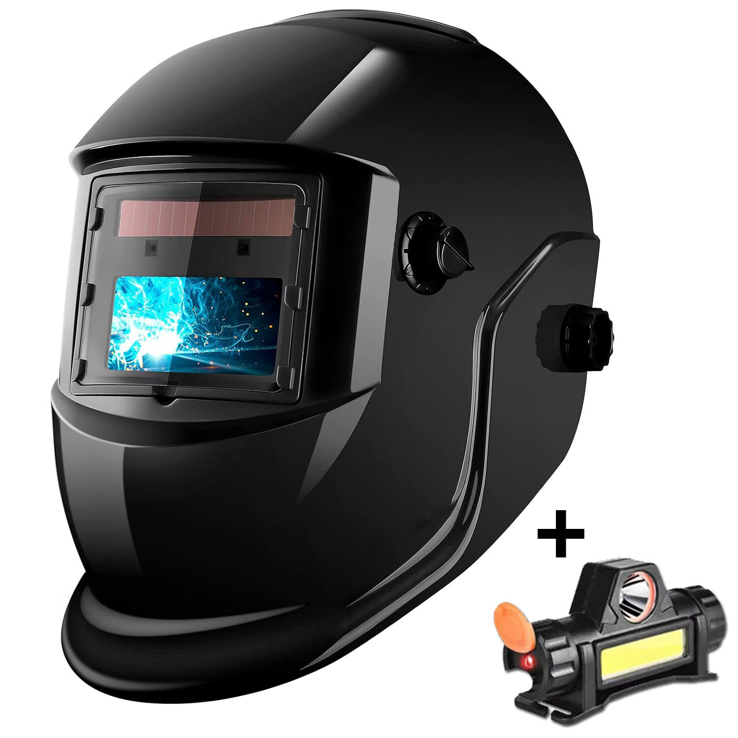 True color Auto Darkening Welding Helmet Arc Tig Mig Grinding Hood Solar Powered