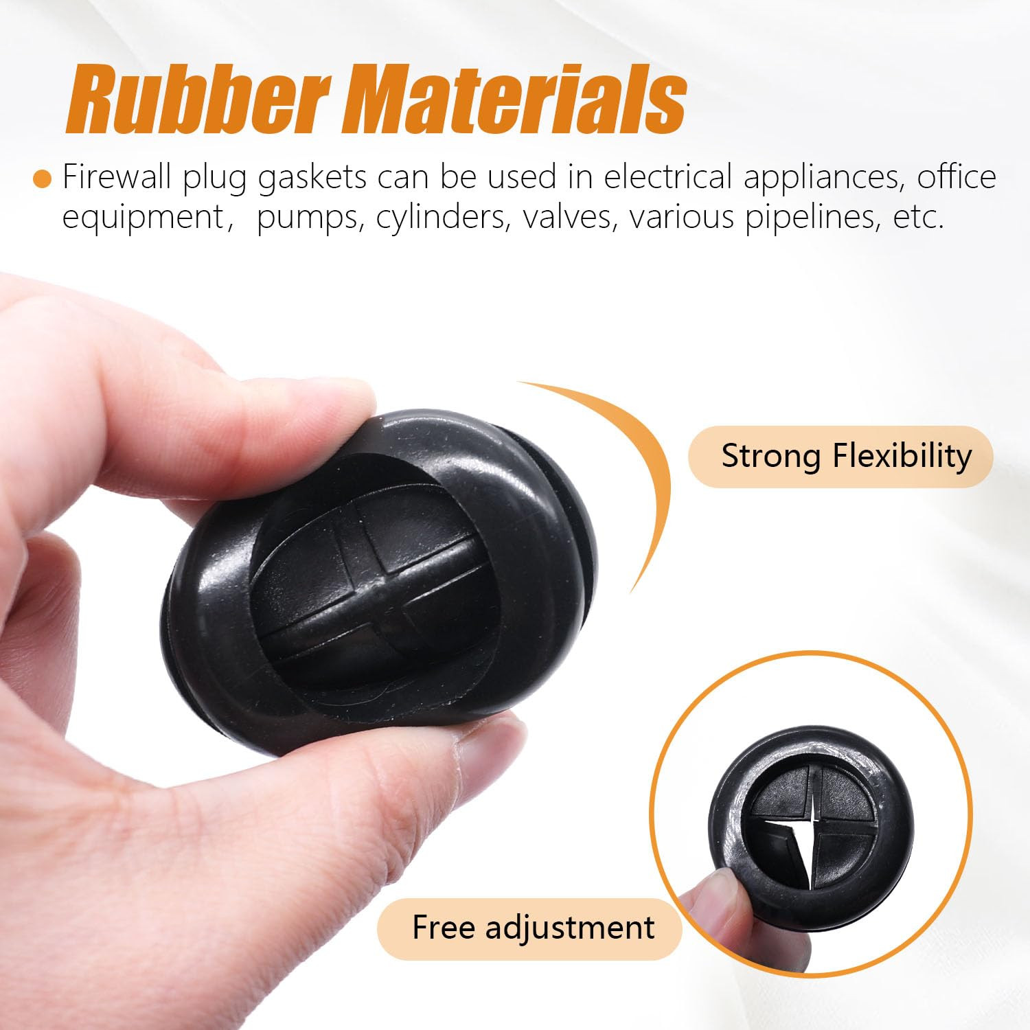 45PCS Rubber Grommet Kit 10 Size Oval and round Double Sided Rubber Hole
