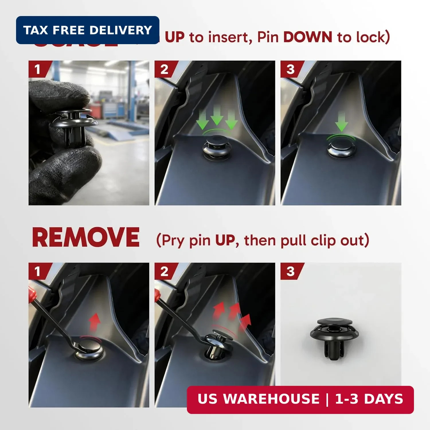 121PCS Push Type Retainer Clips, for Honda Accord Civic, CR-V, Crosstour, Fit, H