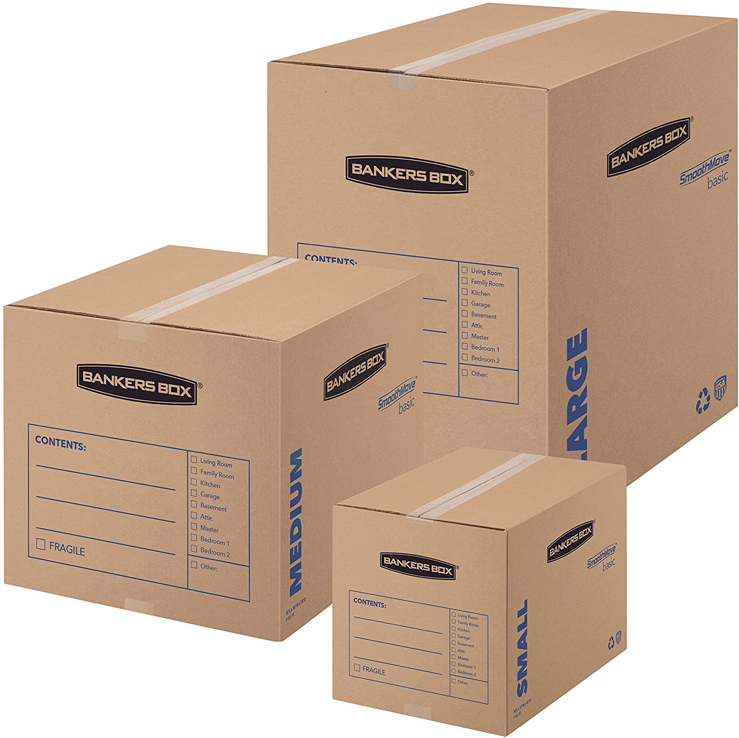 15-Pack Small Moving Boxes with Pre-Printed Labels – 16.5″x12.25″x12.67