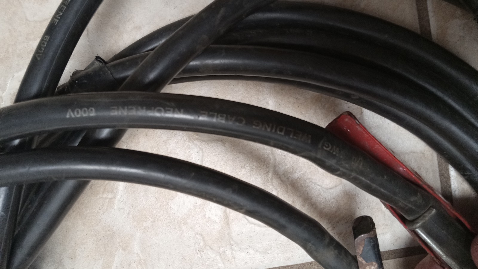 1/0 AWG Heavy Duty Heavy Gauge Welding Wire Set Of Cables Used 16 Foot