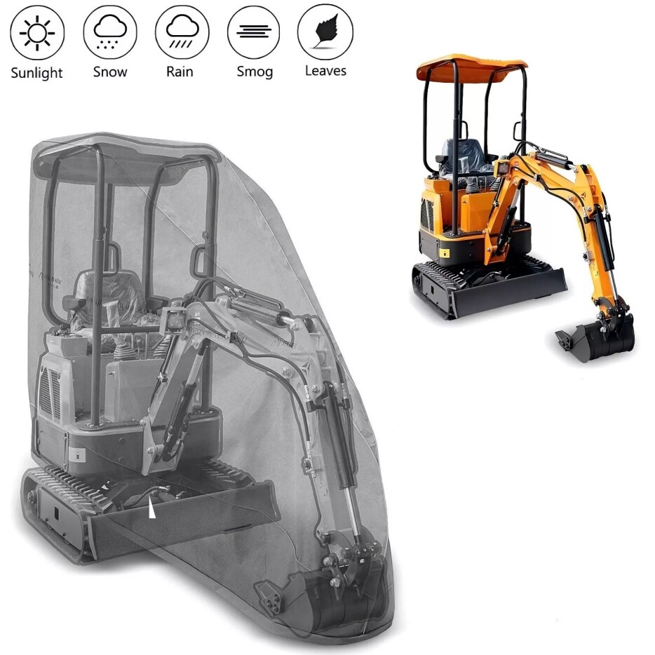 Premium Mini Excavator Cover, Rain, Sun, Freeze and Hail Resistant，0.8T-2T