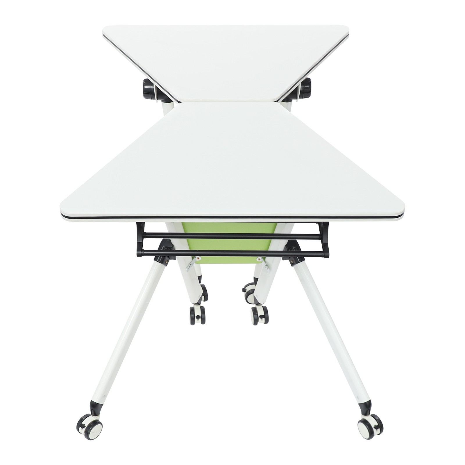 Modern Modular Folding Conference Table, Flip Top Training Desk with Wheels