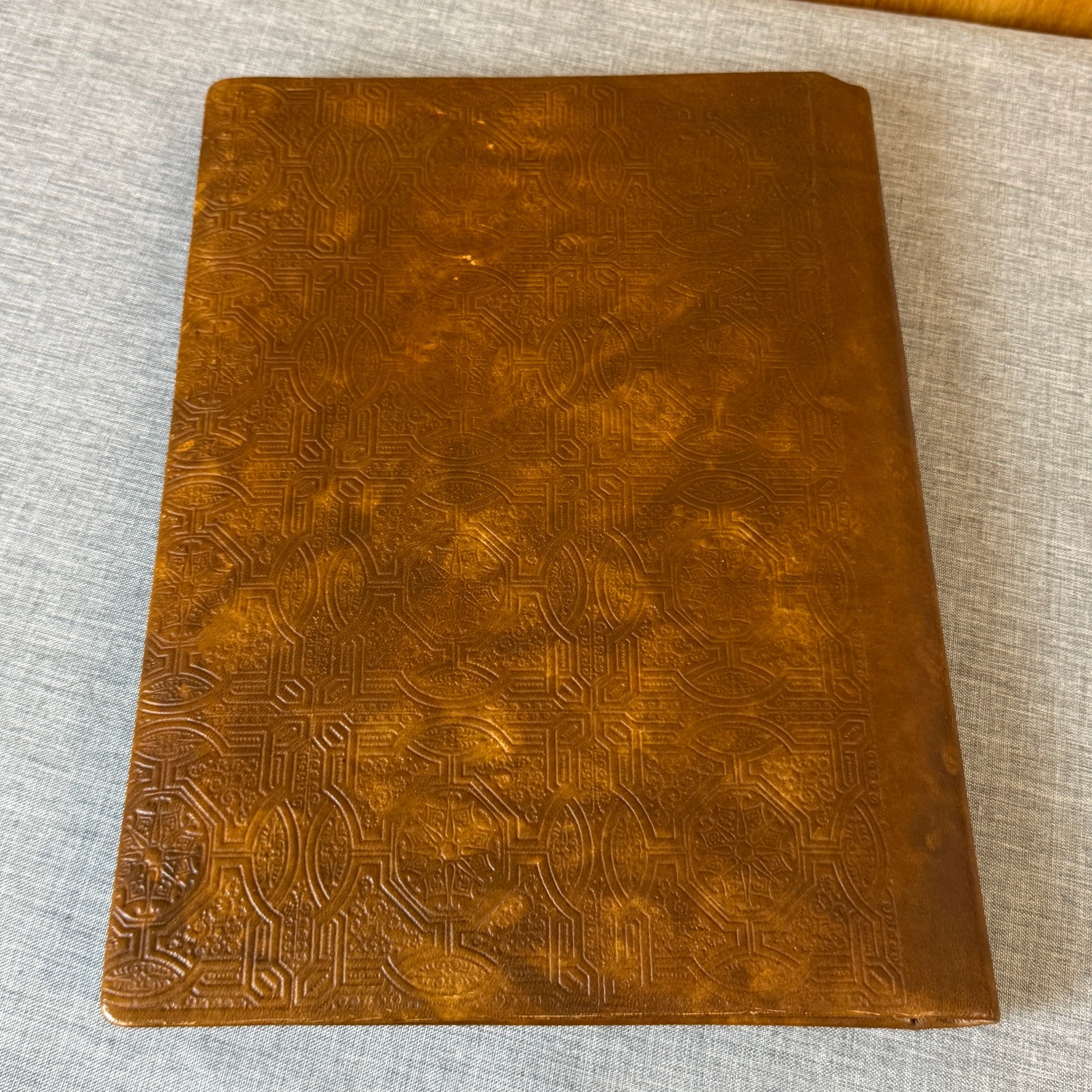 Vintage 1965 German Genuine Leather A4 Writing Portfolio Zodiac Brown