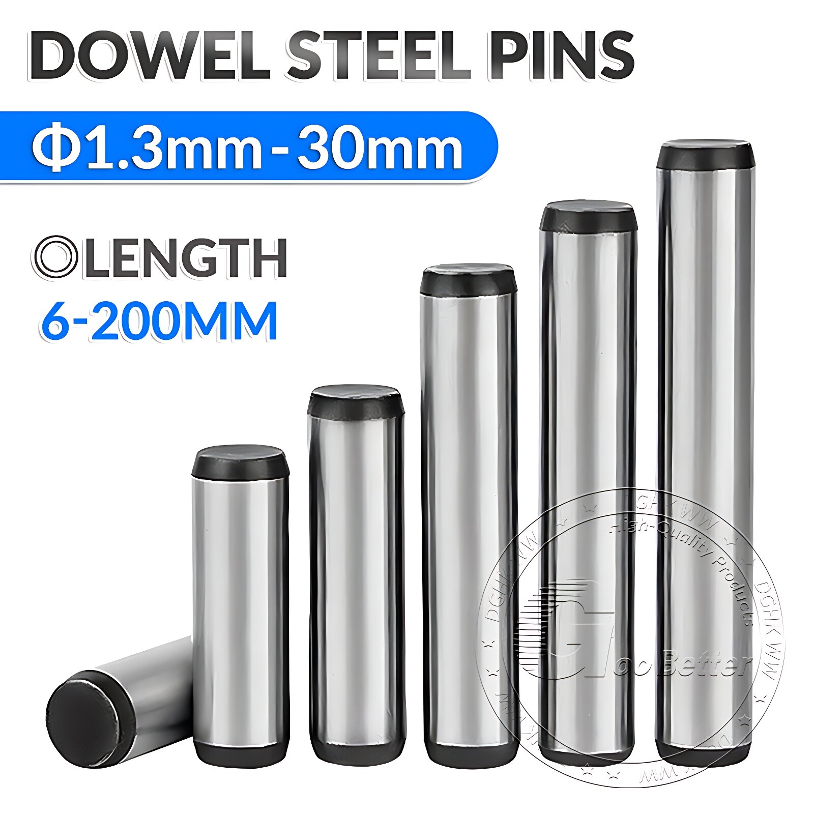 1.5mm 2mm 3mm 4mm 5mm 6mm 8mm – 30mm Metric Dowel Steel Pins Hardened & Ground