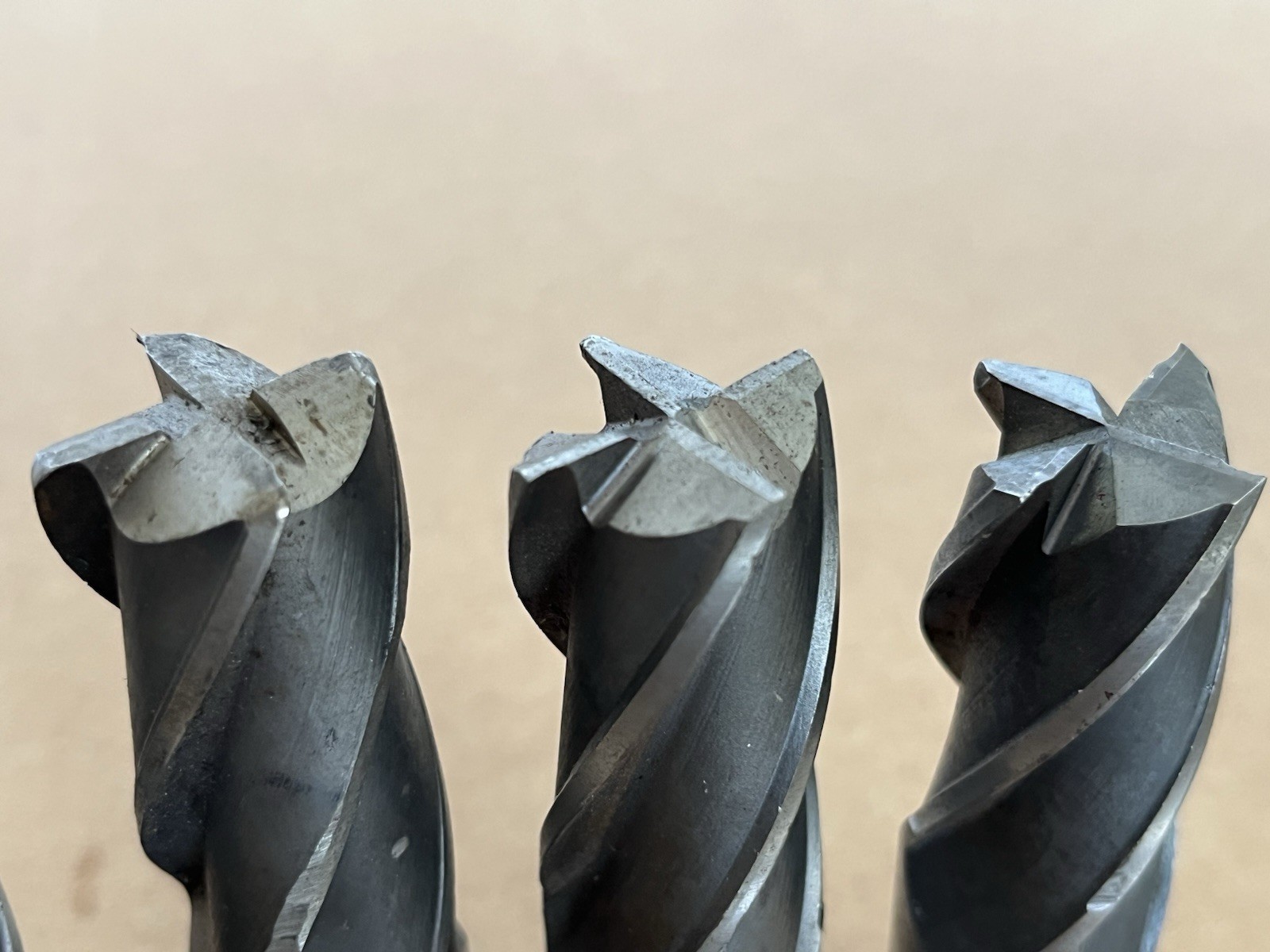 Lot of 9 Corner Radius End Mills 1” Diameter 4 Flute & One 1 1/8 Diameter
