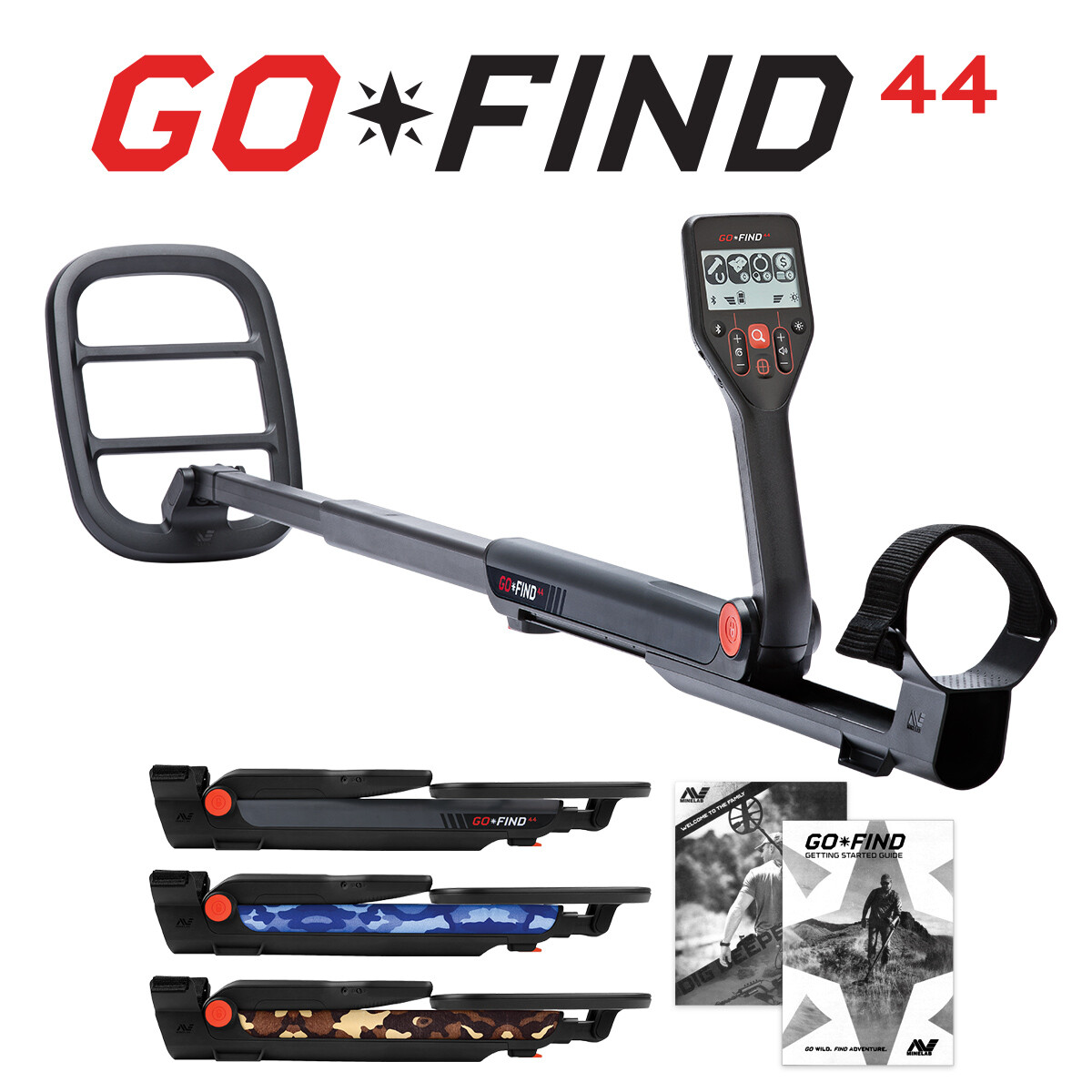 Minelab GO FIND 44 Metal Detector w/ 10″ Waterproof Coil & Bluetooth App