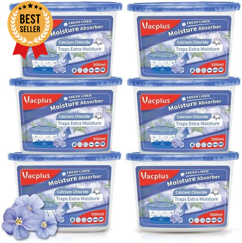6-Pack Moisture Absorbers, 10.5 Oz, Fresh Linen Fragrance for Bathroom & Closet