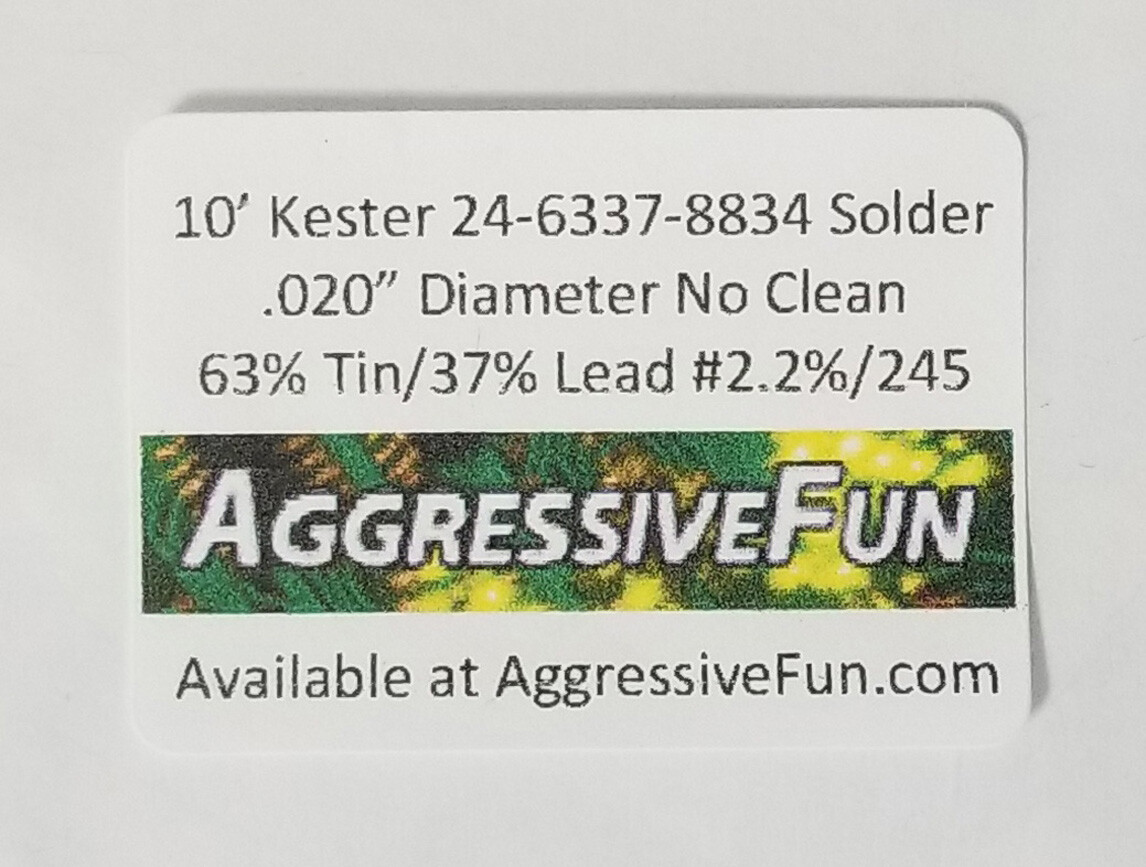 Kester No Clean Core Solder Assortment 63/37 5 Types .015″ to .031″ & 1.1%to3.3%
