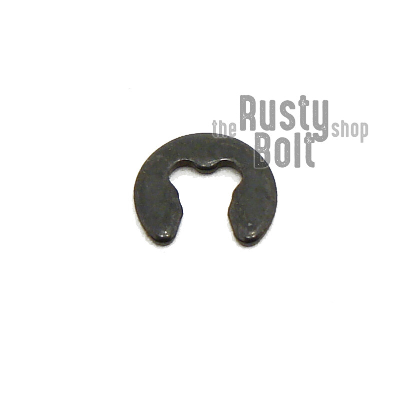 1.5mm E Clip, Black Steel, Circlip Side Mount, External Retaining Ring