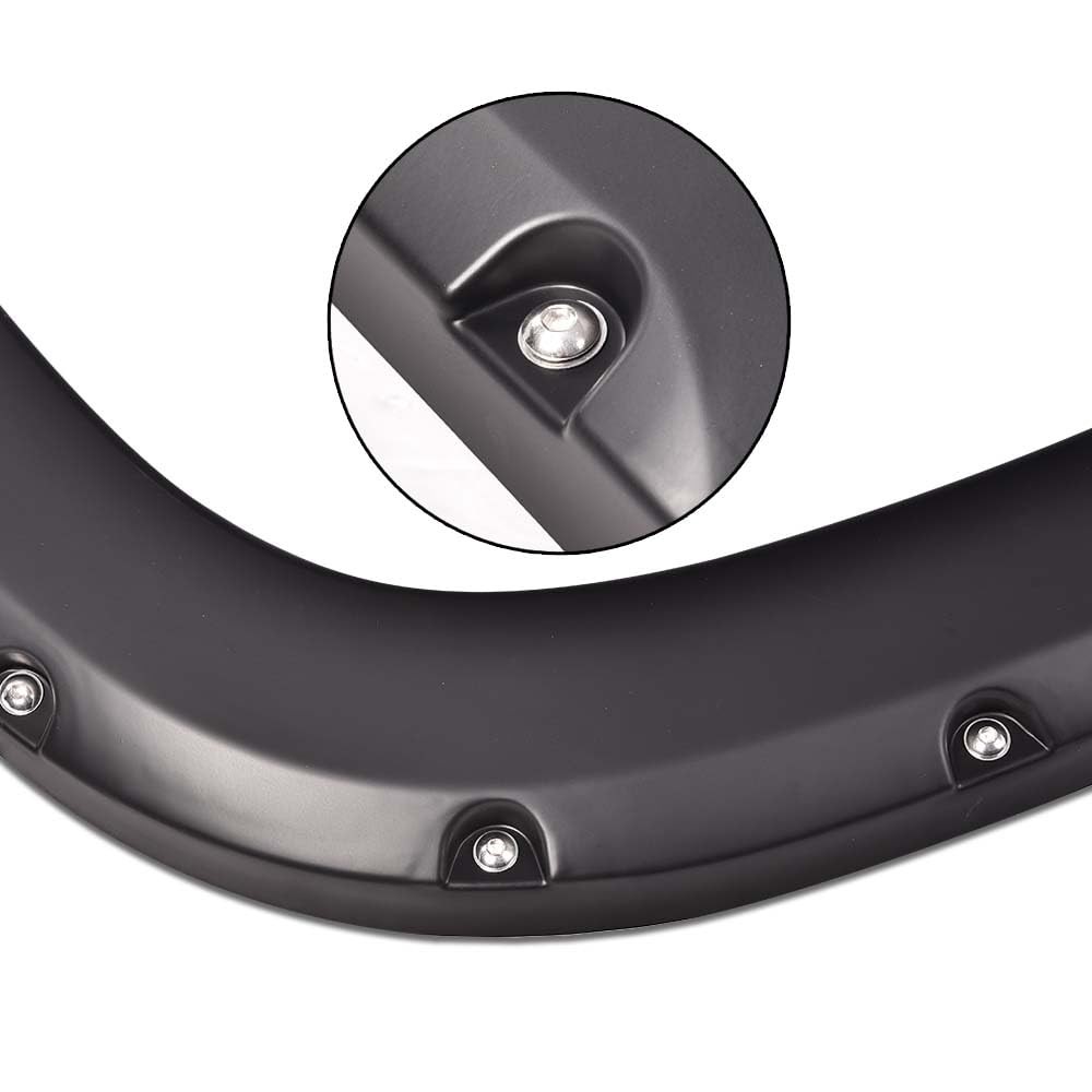 4pcs Fender Flares for GMC Sierra 1500 2007-2013 Black Pocket Rivet Style Painta
