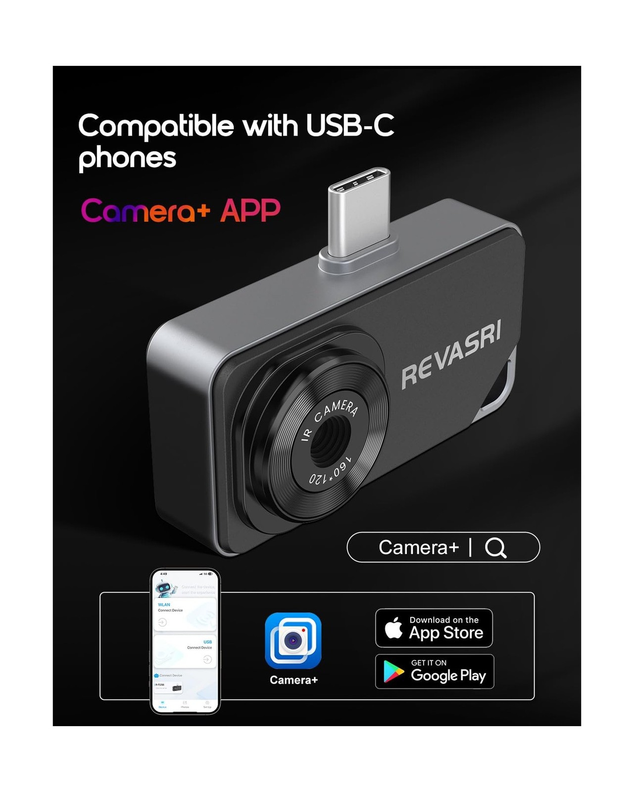 REVASRI Thermal Camera for iPhone and Android, 320×240 Super IR Resolution