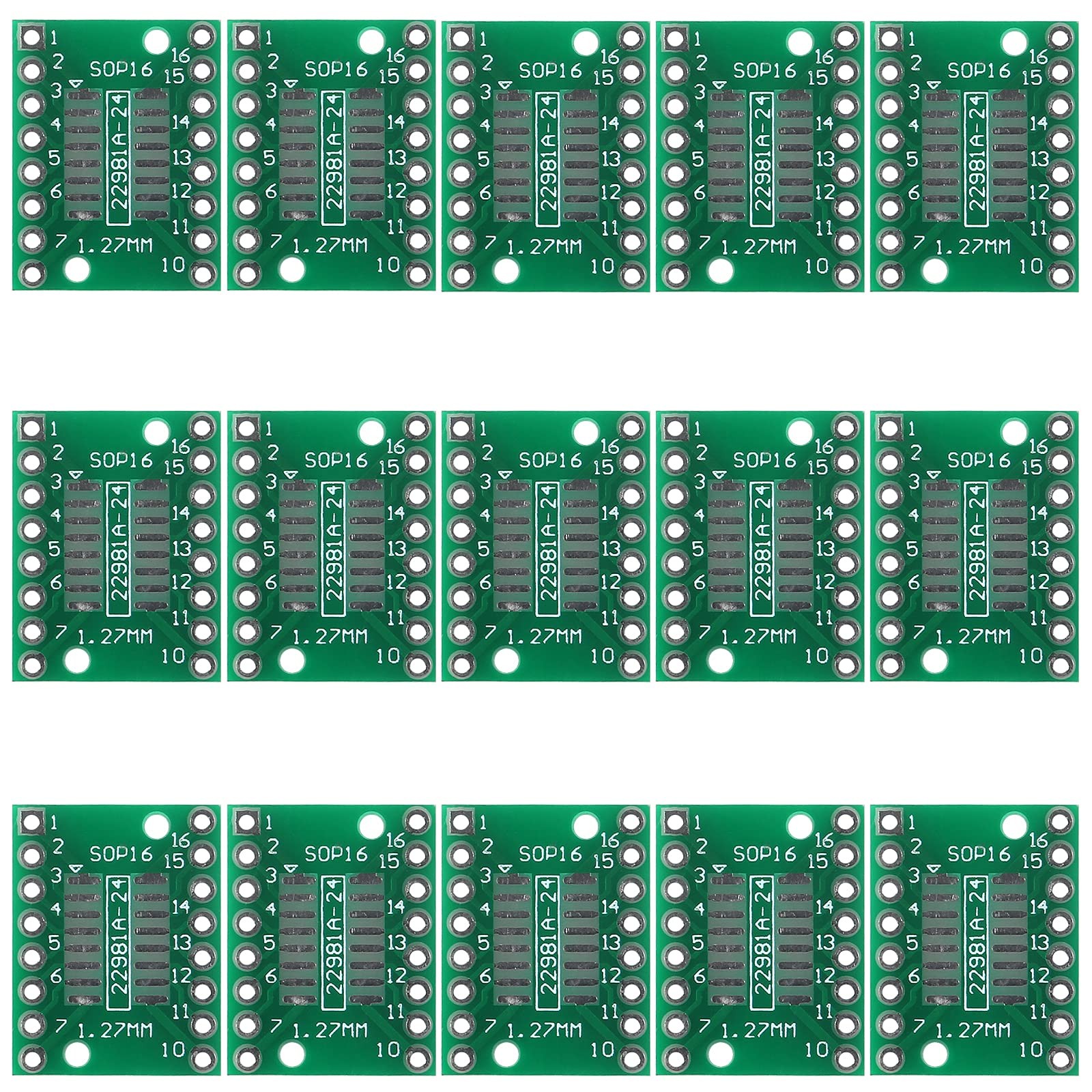 ALMOCN 15Pcs SOIC-16 SOP-16 SSOP-16 to DIP-16 16 Pin Breakout Board