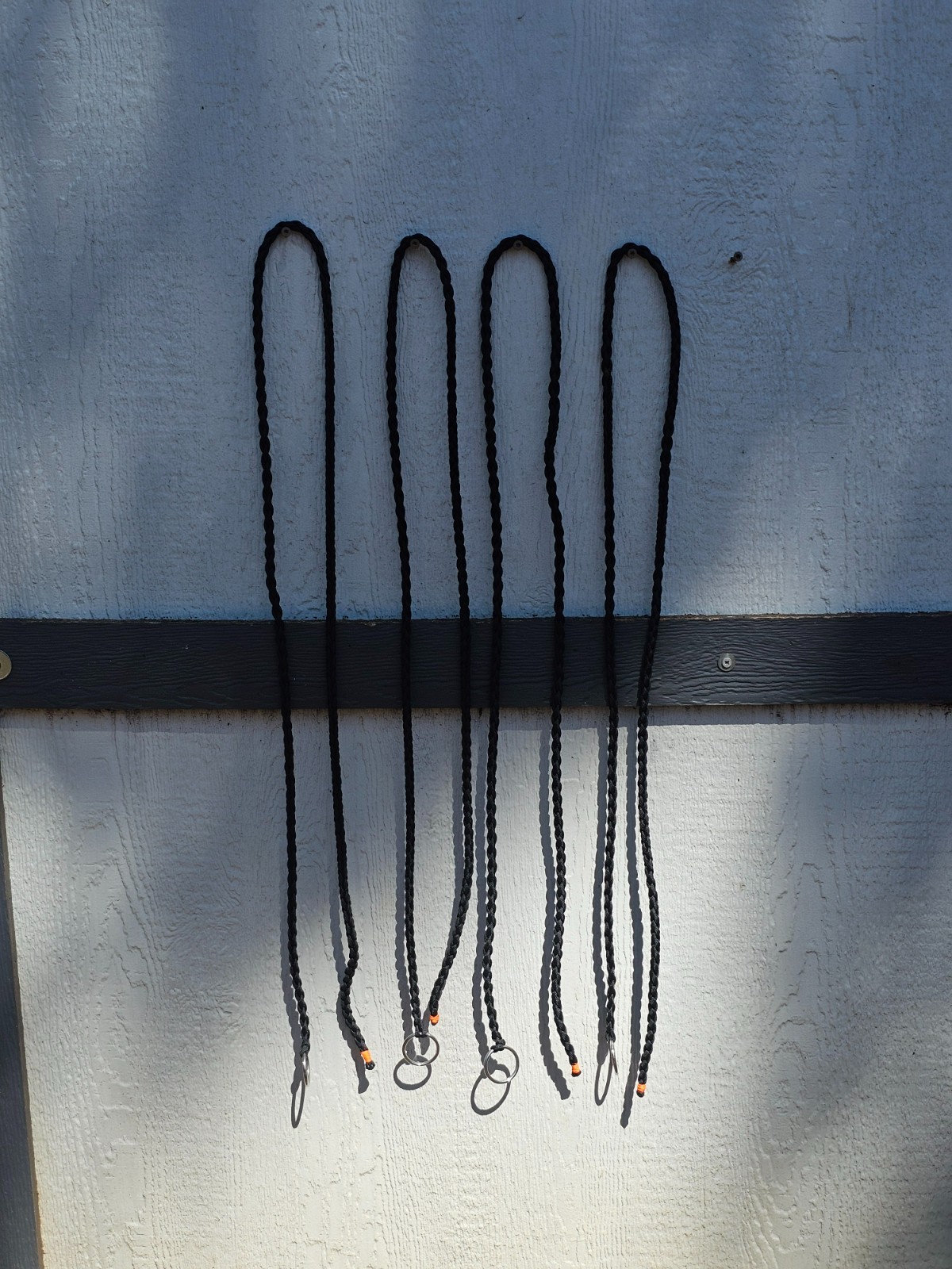 Set 4 Paracord Piggin Strings Tie Strings Western Ranch Work Rope Black/Orange