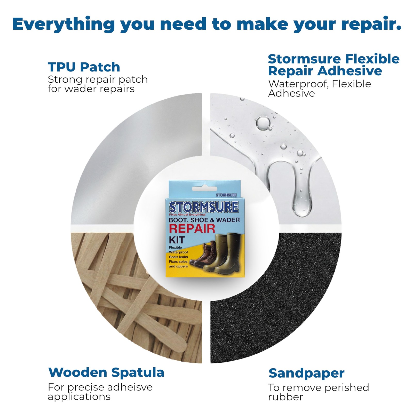 Footwear Repair Kit Boots Shoes Waders Waterproof Durable Adhesive Fix