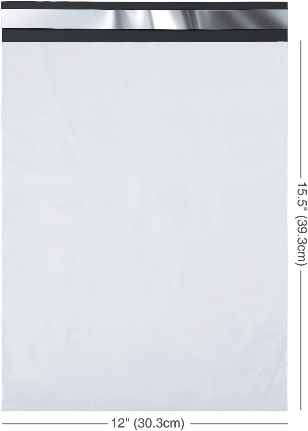 100 Pack 12×15.5in Poly Mailers Self Seal Shipping Bags Mailing Envelopes White