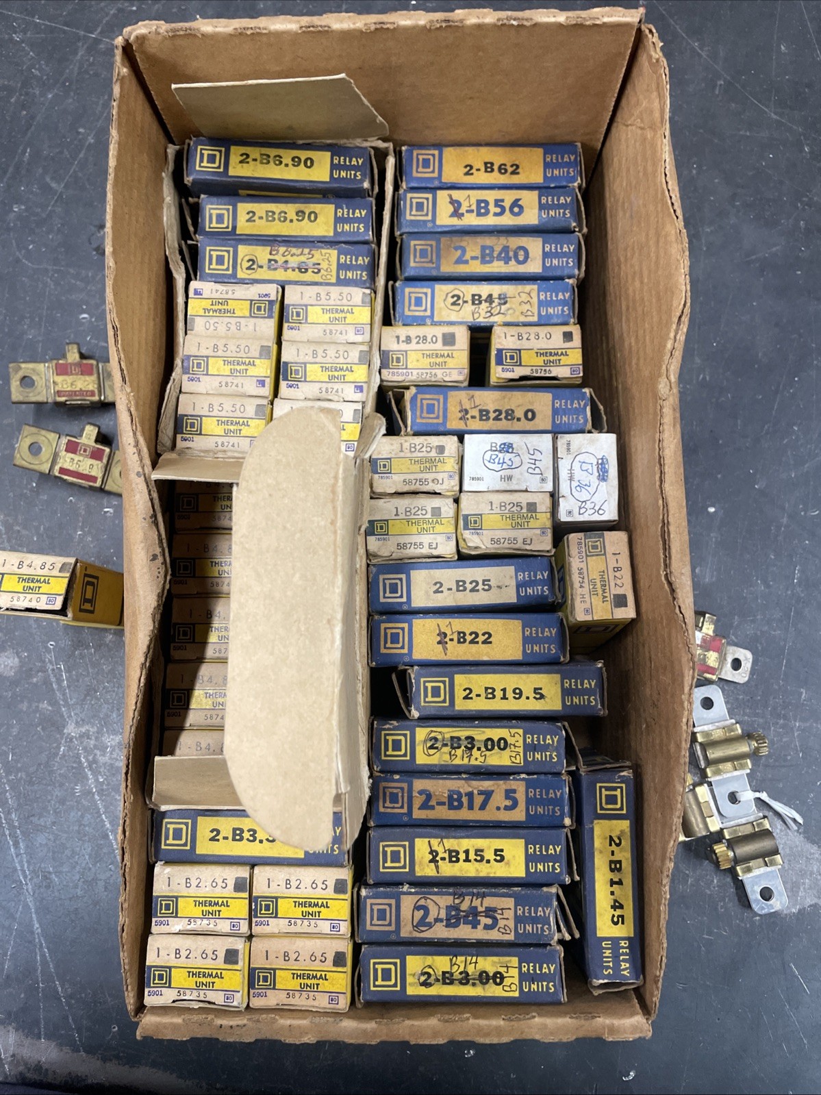 NOS Square D Type B Overload Relay Thermal Unit Sizes B1.45 – B62 Made in USA