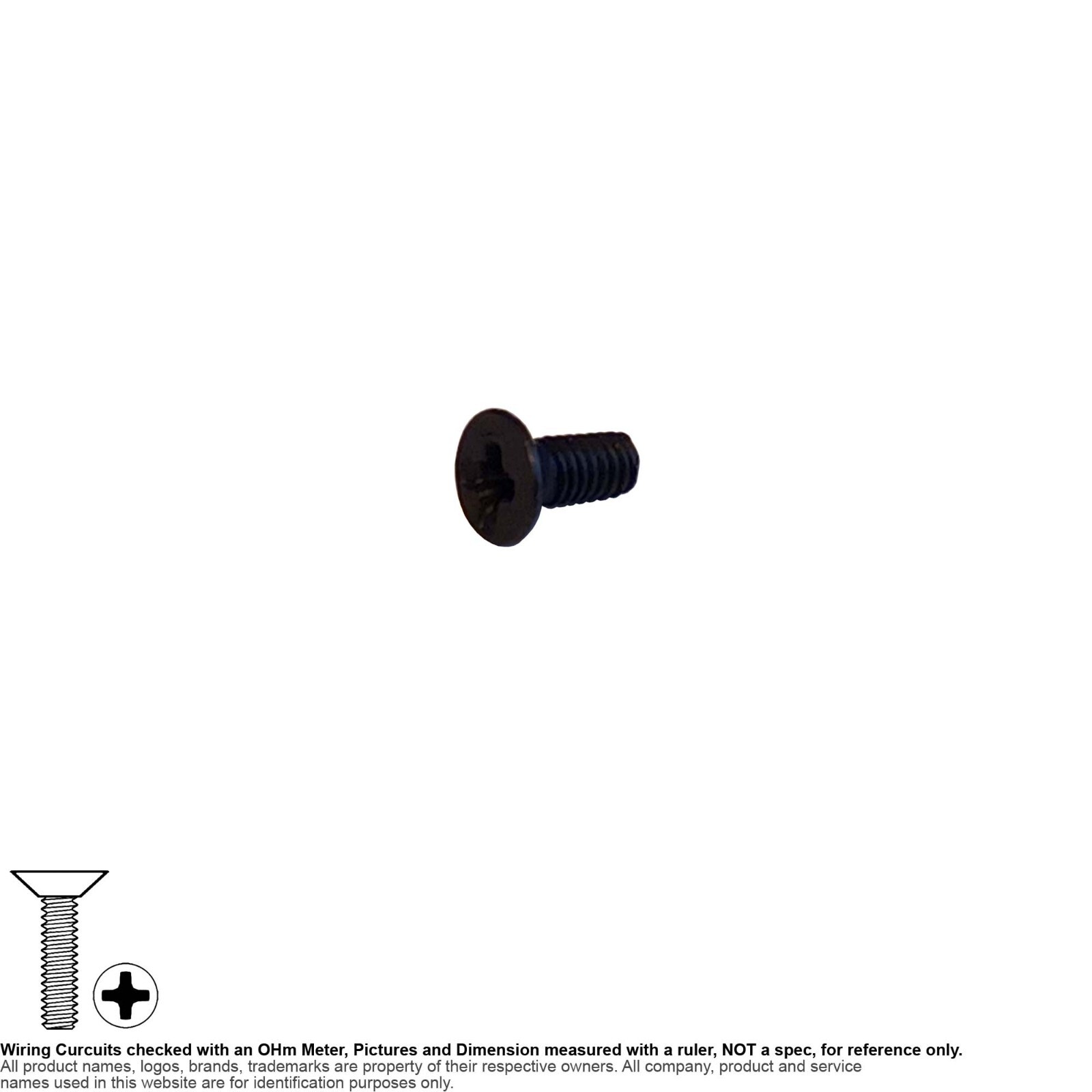 Screw Machine Flat Metric M2.5 6mm Phillips Steel Black M2.5-0.45×6 90° 20pcs