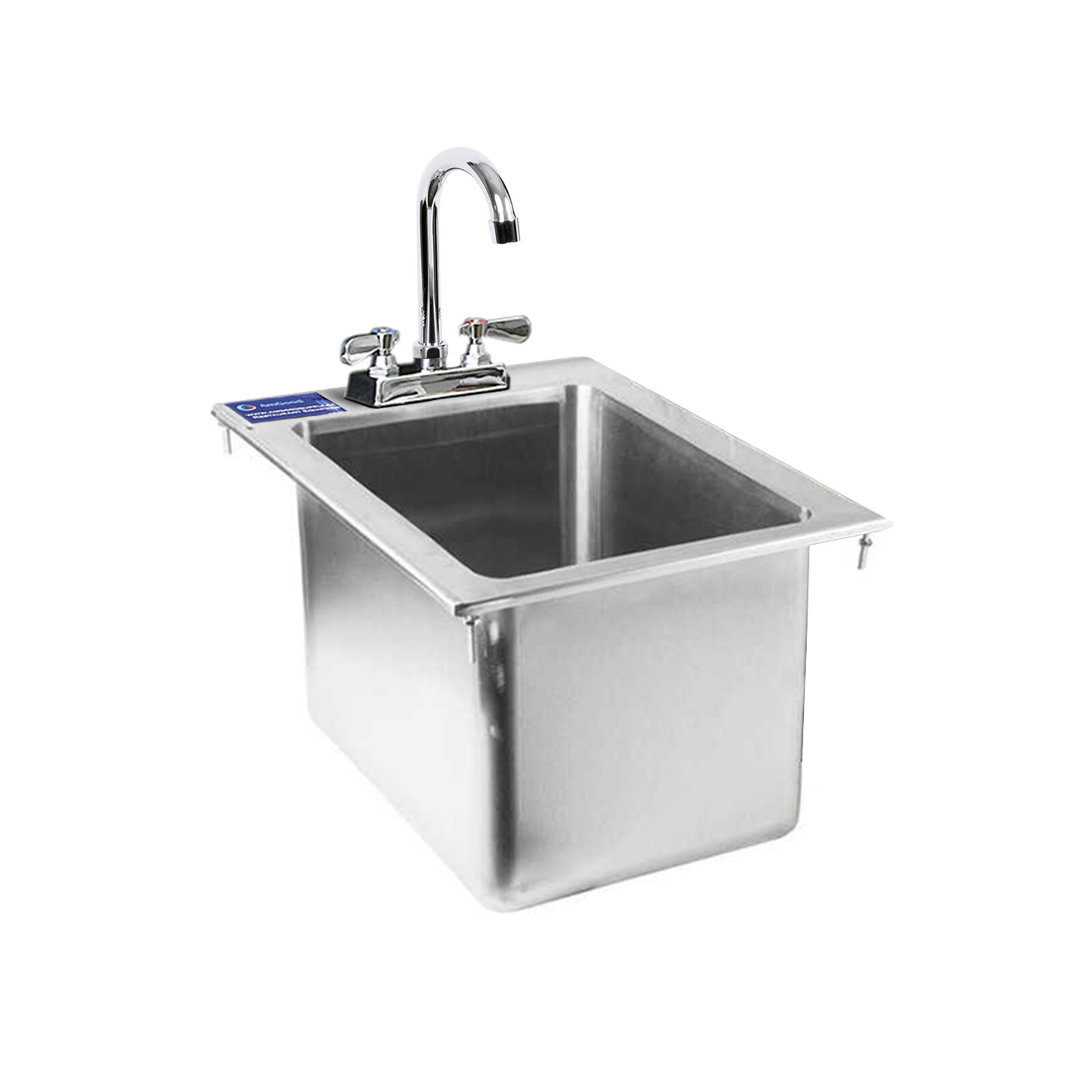 1 Compartment Stainles Steel Drop Sink | 10″x14″x10″ NSF | Kitchen ()