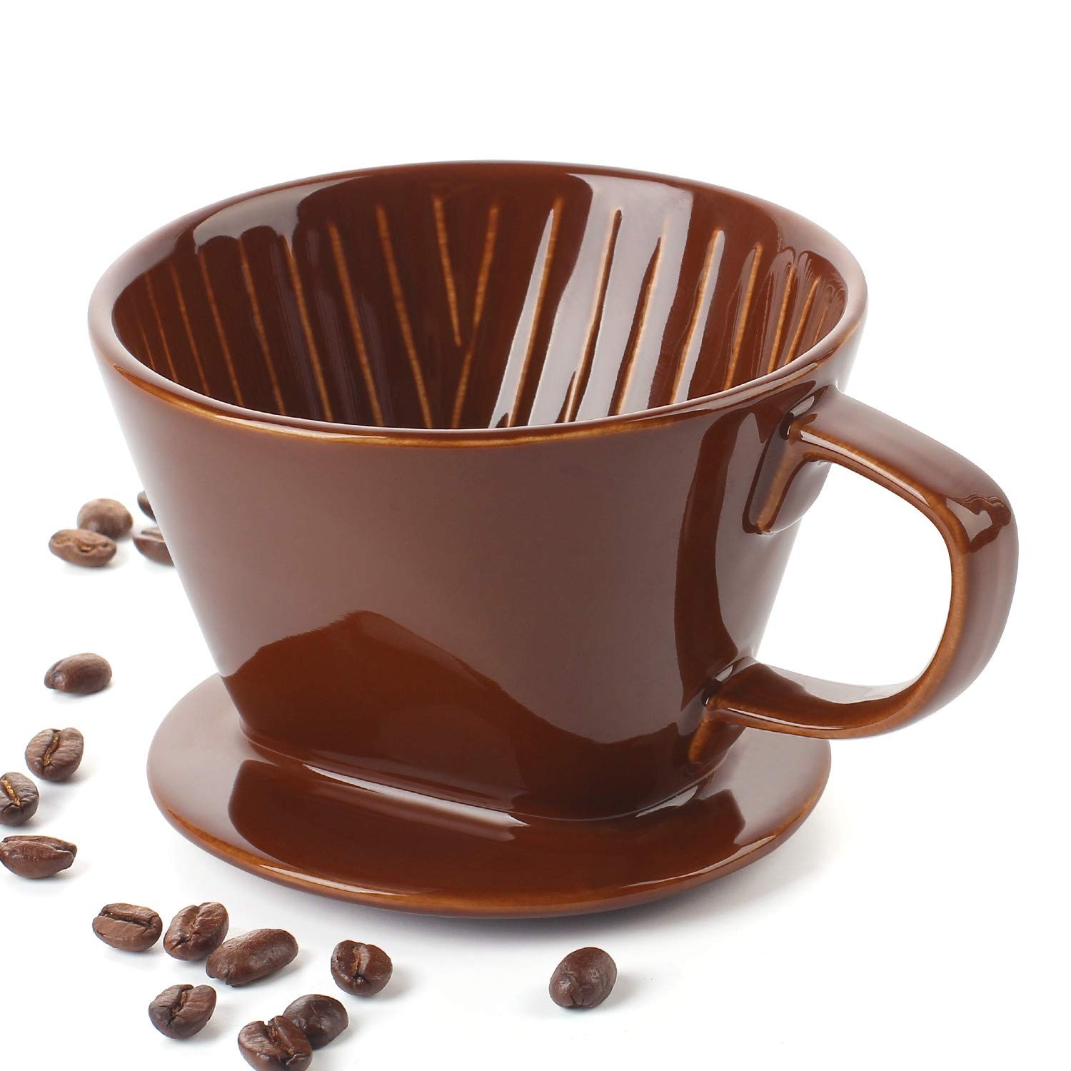 DOWAN Pour Over Coffee Dripper, Non Electric Normal, Brown