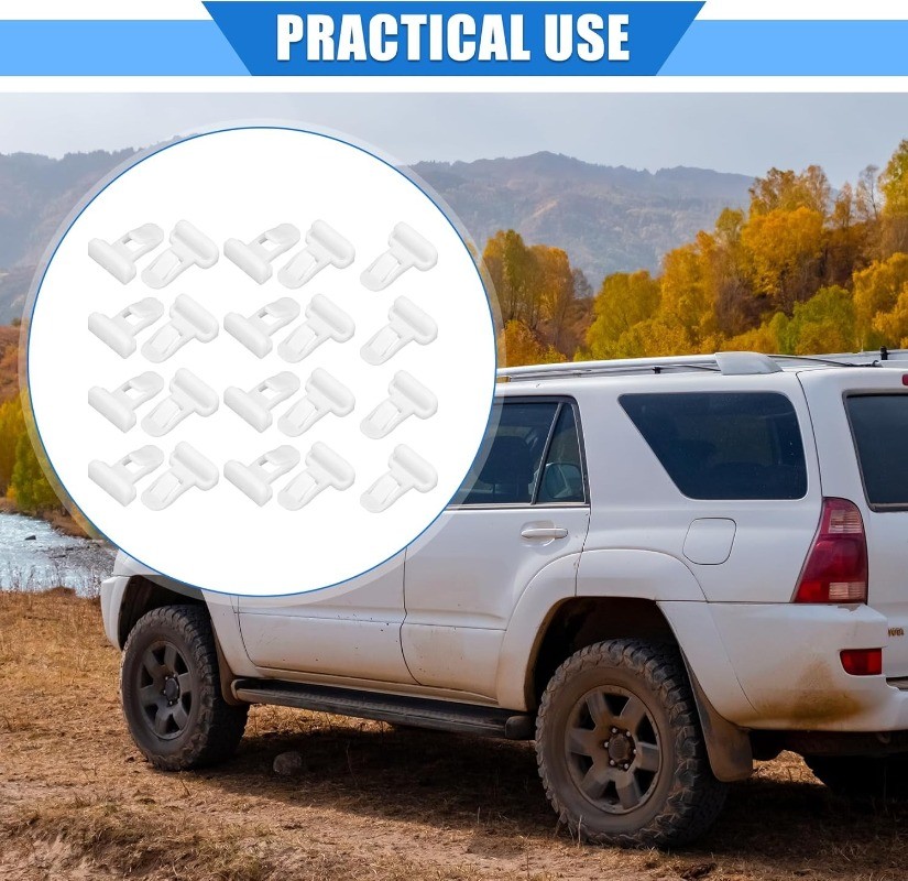 20 Pcs Durable Nylon White Front Rear Fender Bumper Spoiler Retainer Clips