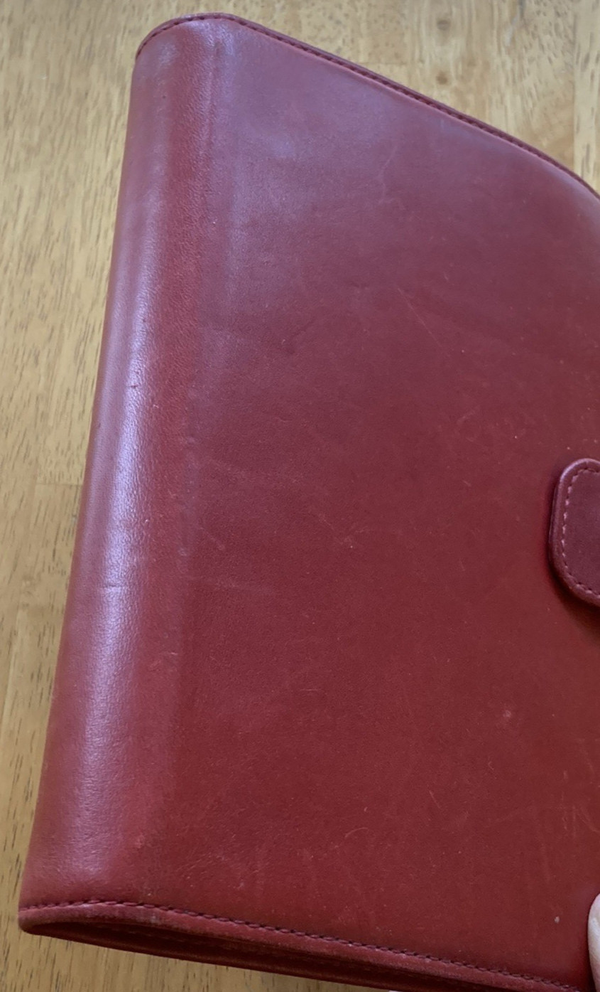 Vintage Filofax Leather Organizer Red USA 1996 from Luttmann’s Luggage 6-ring