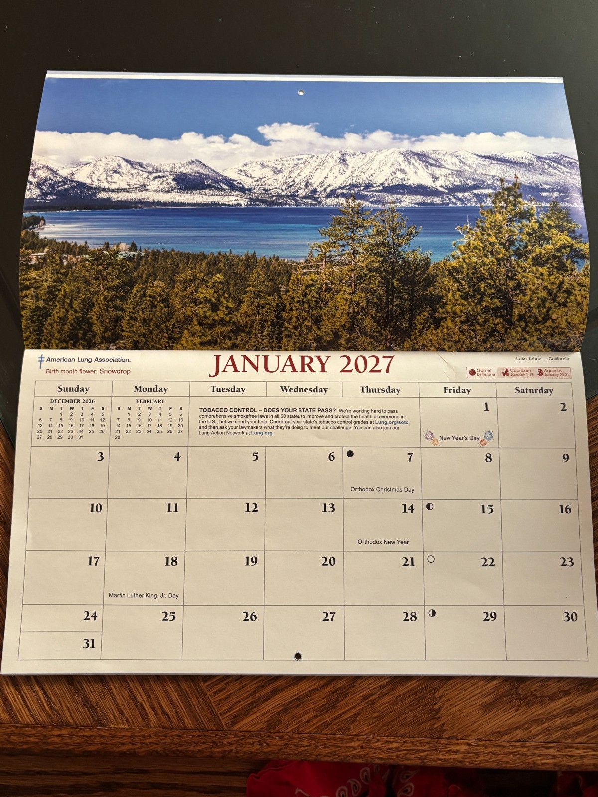 American Lung Association – 2027 – 16-Month SMALL Wall Calendar – Scenic Photos!