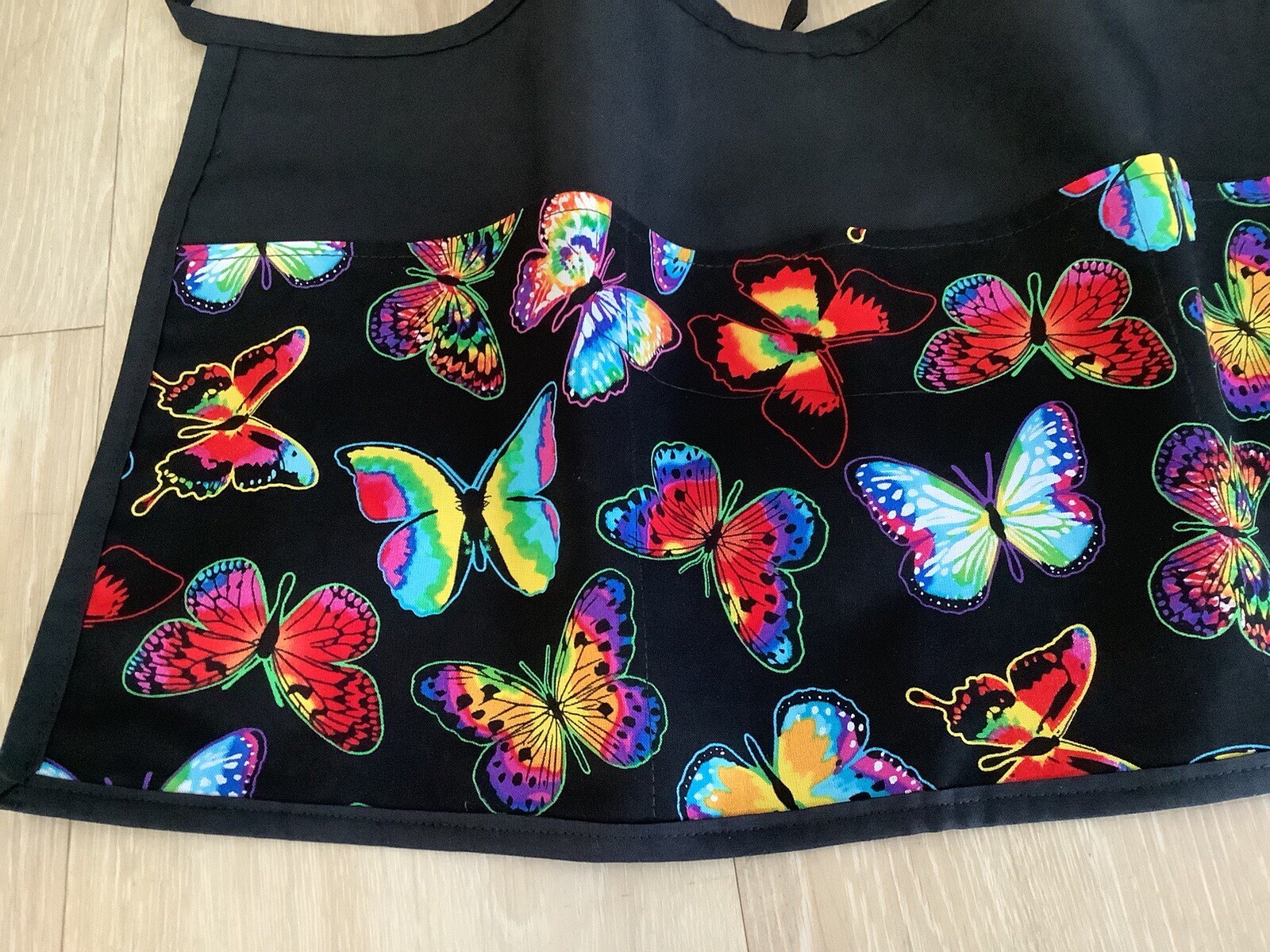 Cute Butterflies Waitress Waist 3 Pocket Apron Restaurant Classyaprons Black