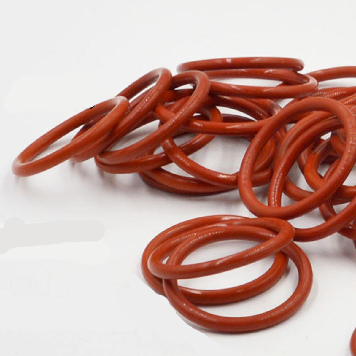 US Stock 100x 10mm OD 8mm ID 1mm Dia Food Grade Silicone Rubber Seal O-Ring Red