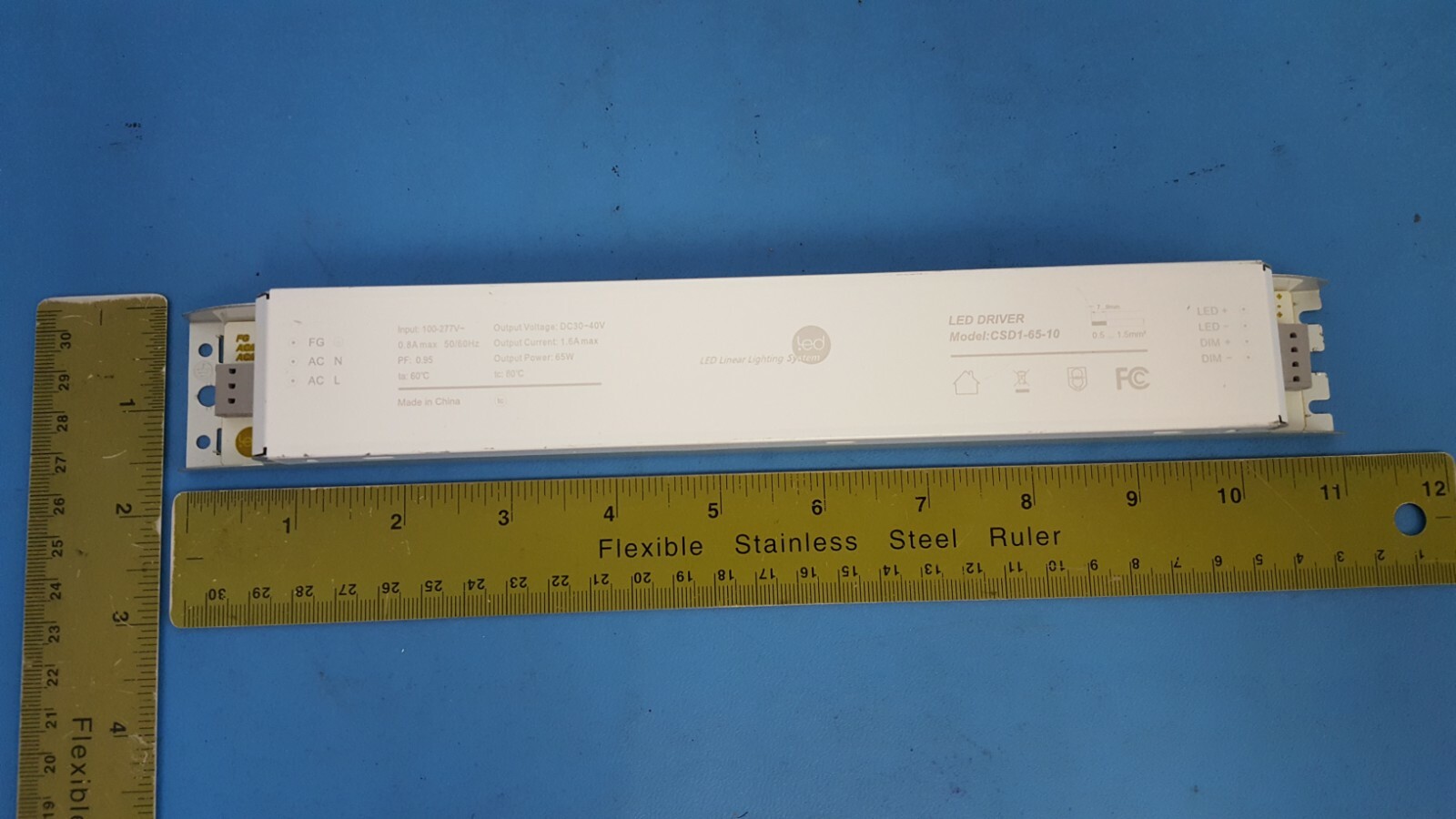 LED Driver 65W Dimmable 100-277VAC, 30-40VDC 1600mA, 1.6A, CSD1-65-10 ( ONE )