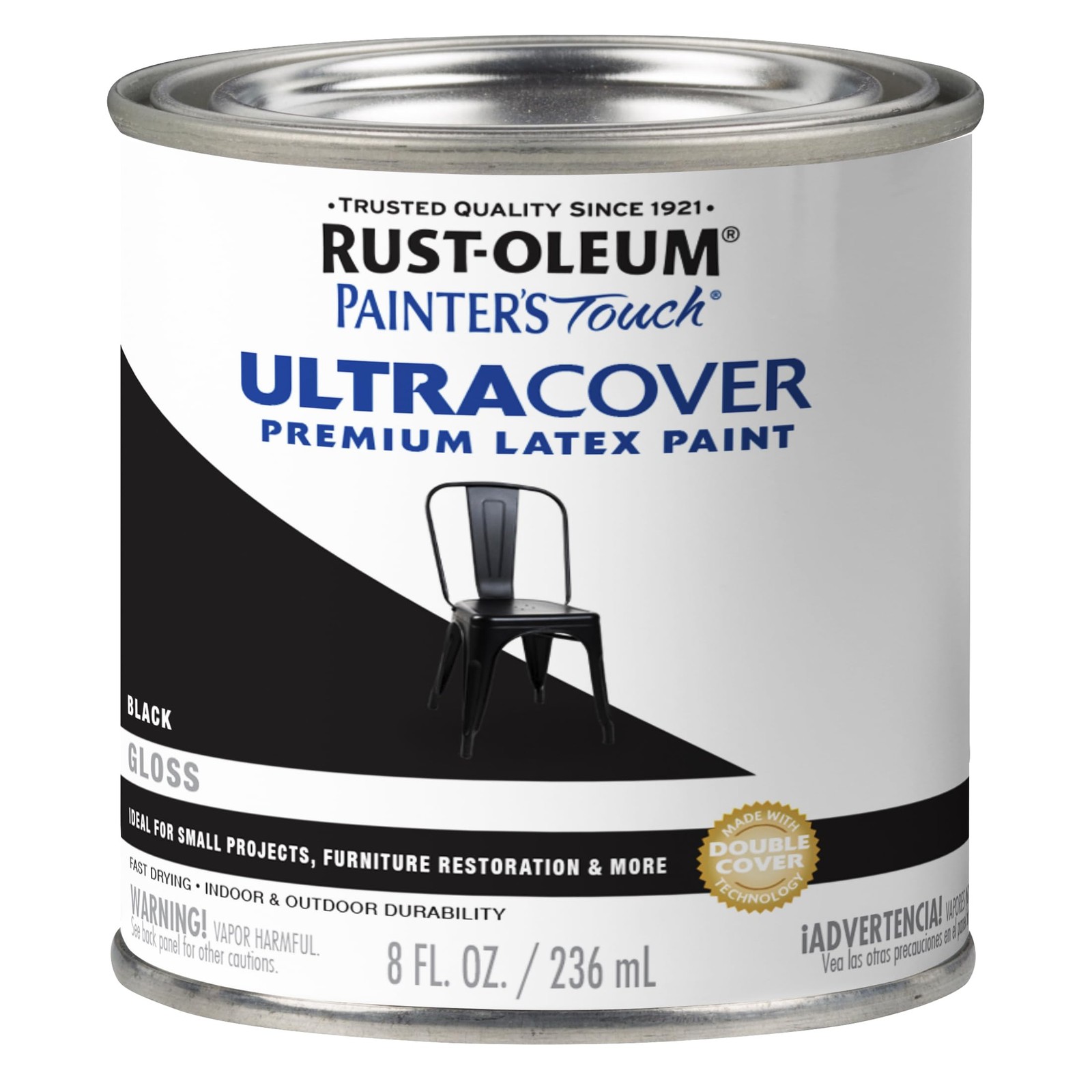 Rust-Oleum 1979730 Painter’s Touch Latex 8 Fl Oz (Pack of 1), Gloss Black