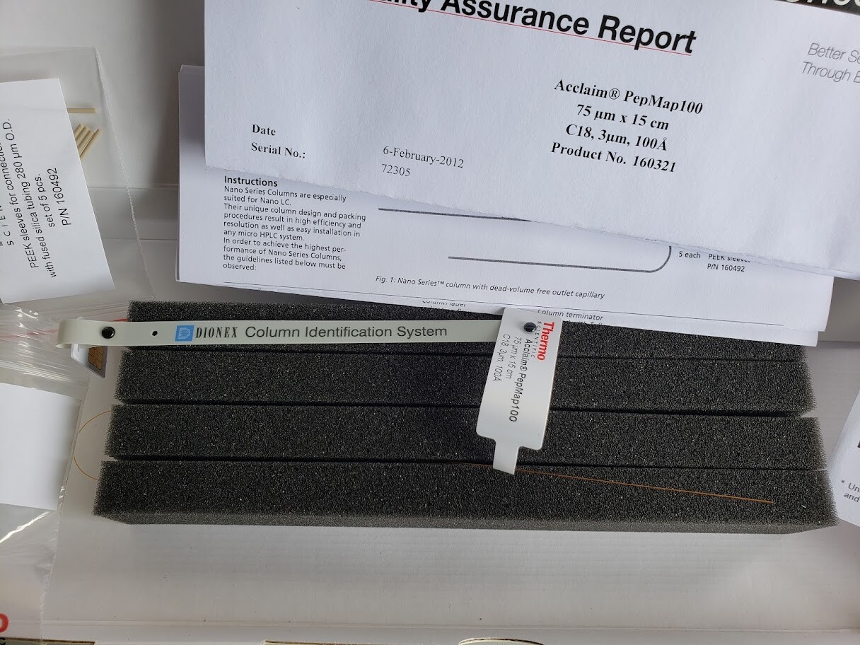 Thermo Scientific 160321 Acclaim PepMap 100 C18 75um x 15cm 3um 100A HPLC Column