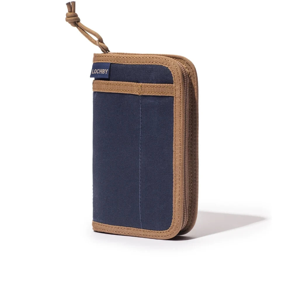 LOCHBY Pocket Journal Navy/Cream Notebook Cover | Water Resistant Waxed Canvas