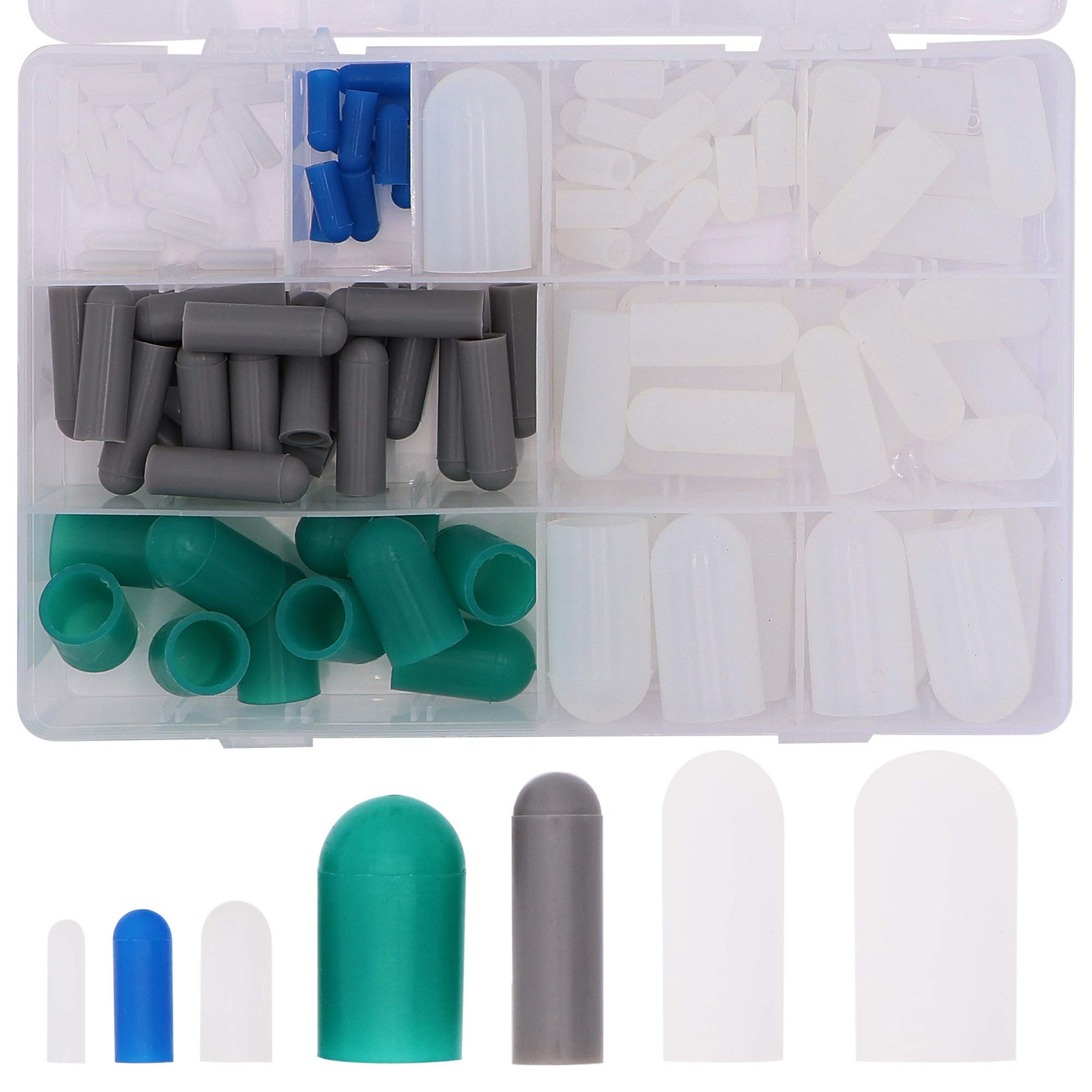 Taukealugs 110 Piece High Temp Silicone Rubber Blue, Gray, Green, White