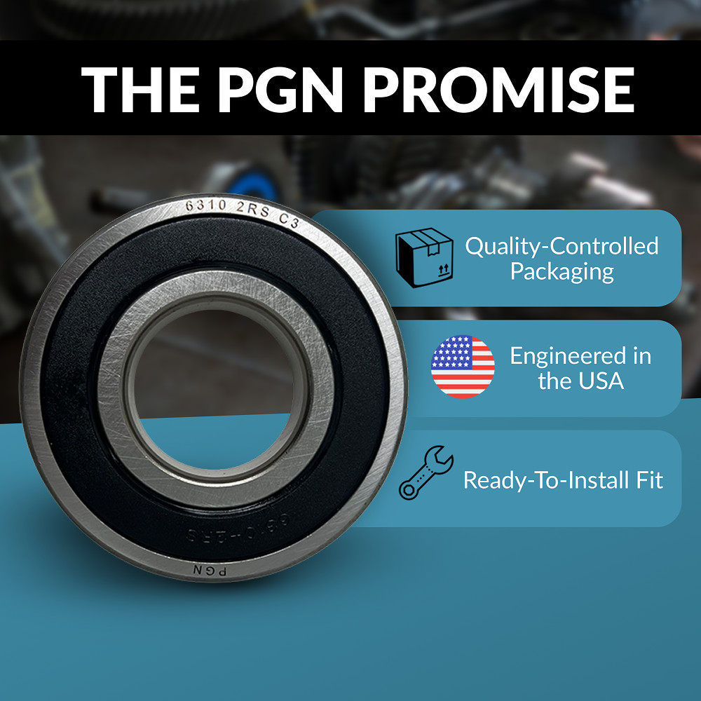 PGN 6310-2RS Ball Bearing, Double Rubber Sealed, Pack of 2