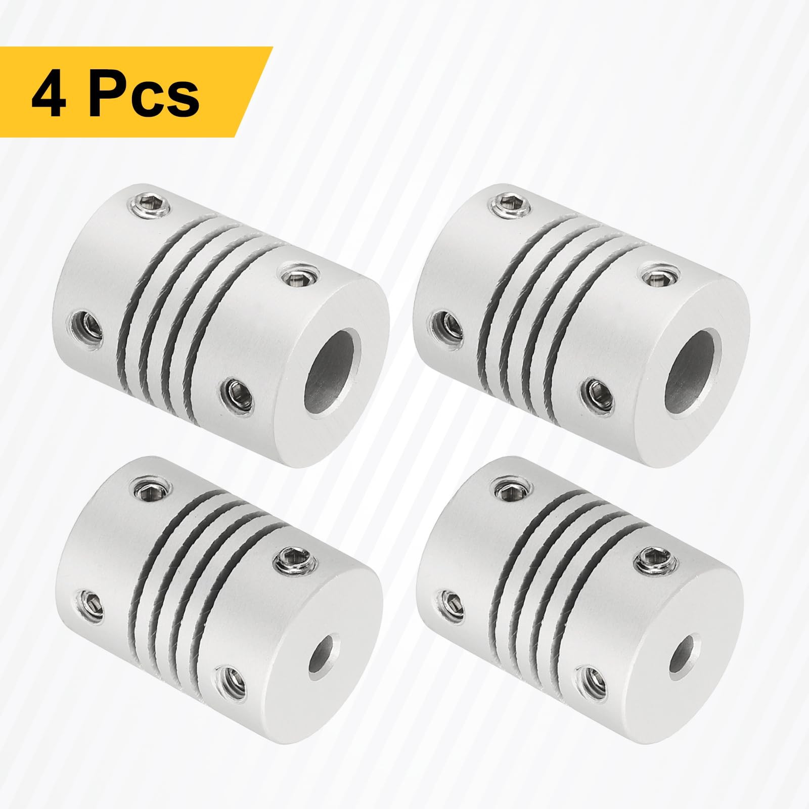 uxcell 3mm-6.35mm D15xL20mm Aluminum Flex Coupling