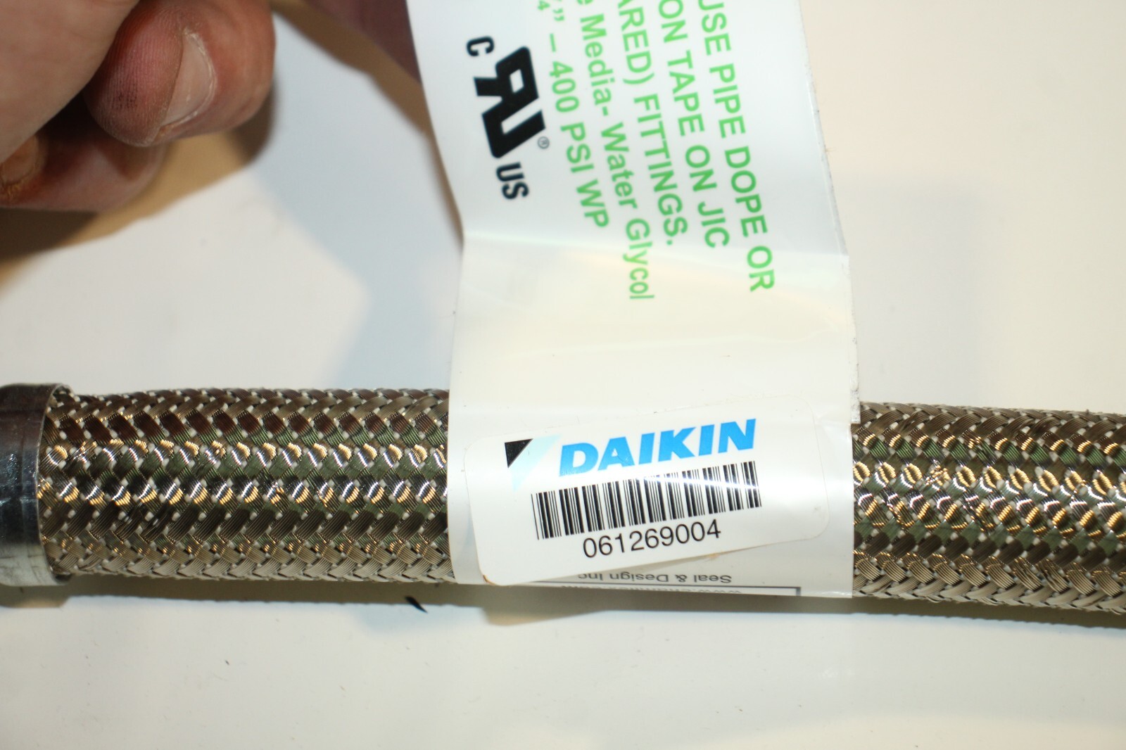 Daikin 061269004 3′ 3/4″ Steel Braided Hose ChamFlex Class A Fire Rated HVAC