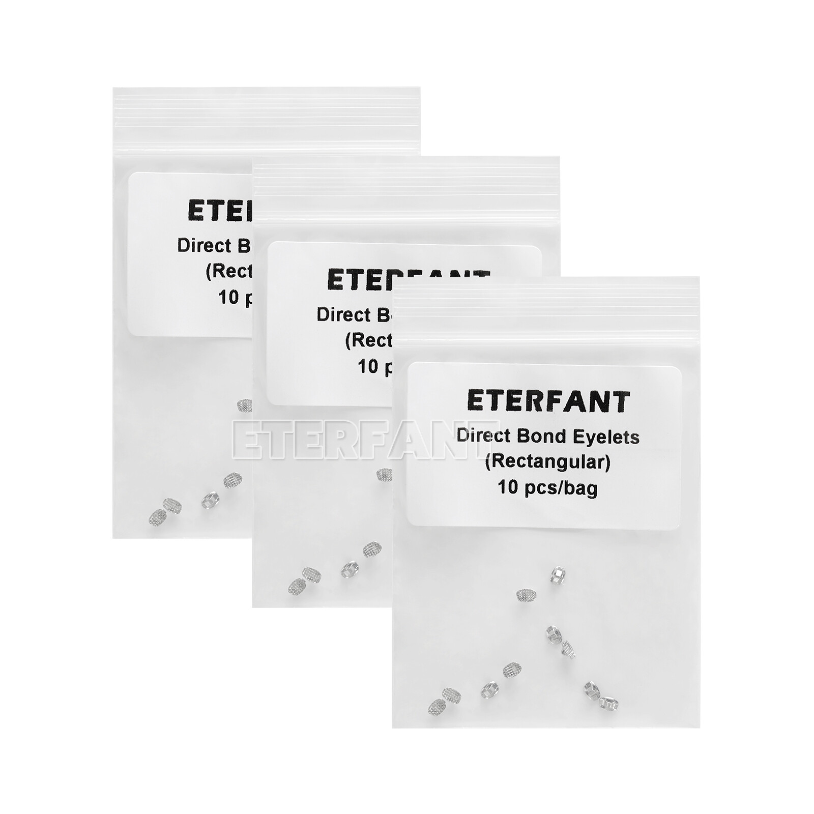10PCs ETERFANT Dental Ortho Lingual Buttons Direct Bondable Eyelet Rectangular