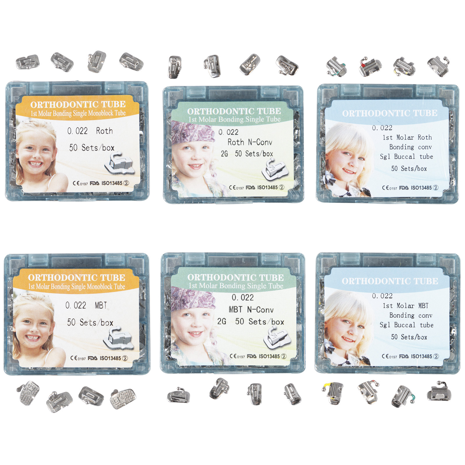 Dental Orthodontic Buccal Tube 1st 2nd Molar Bondable Sgl 022 Roth. /MBT. CE