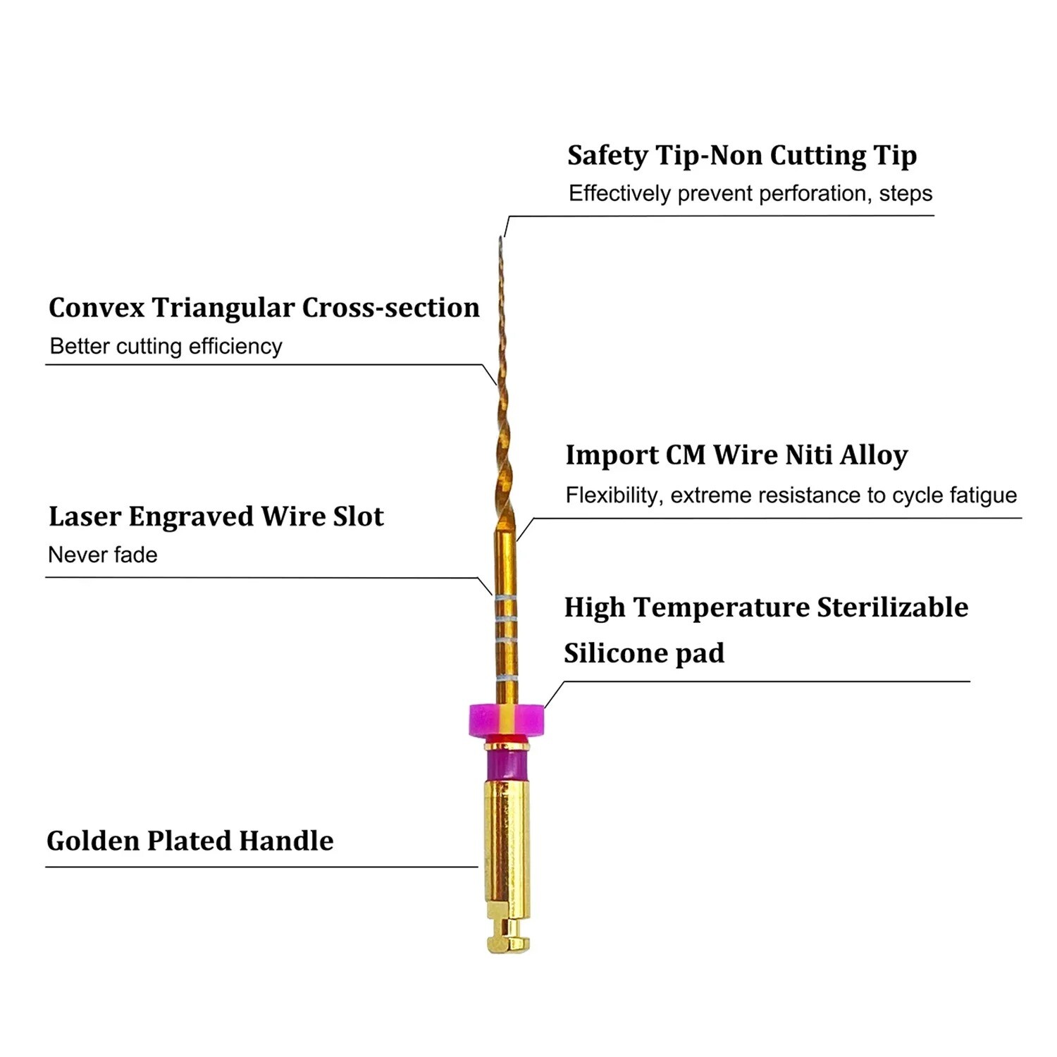 Easyinsmile Dental X-Pro Gold Taper Endodontic Rotary Files Endo Root Canal File