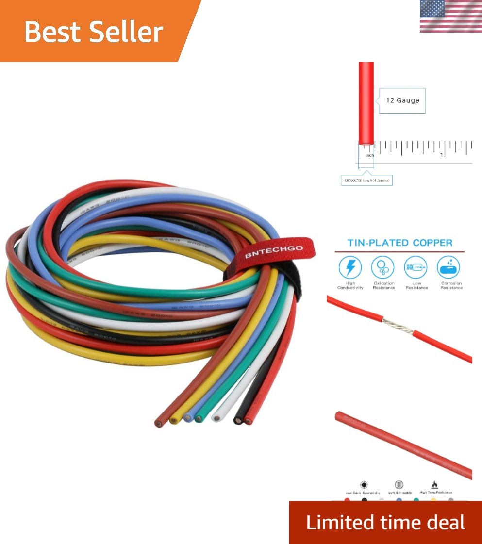 12 Gauge Silicone Wire Kit – 7 Colors, 5ft Length, 680 Strands