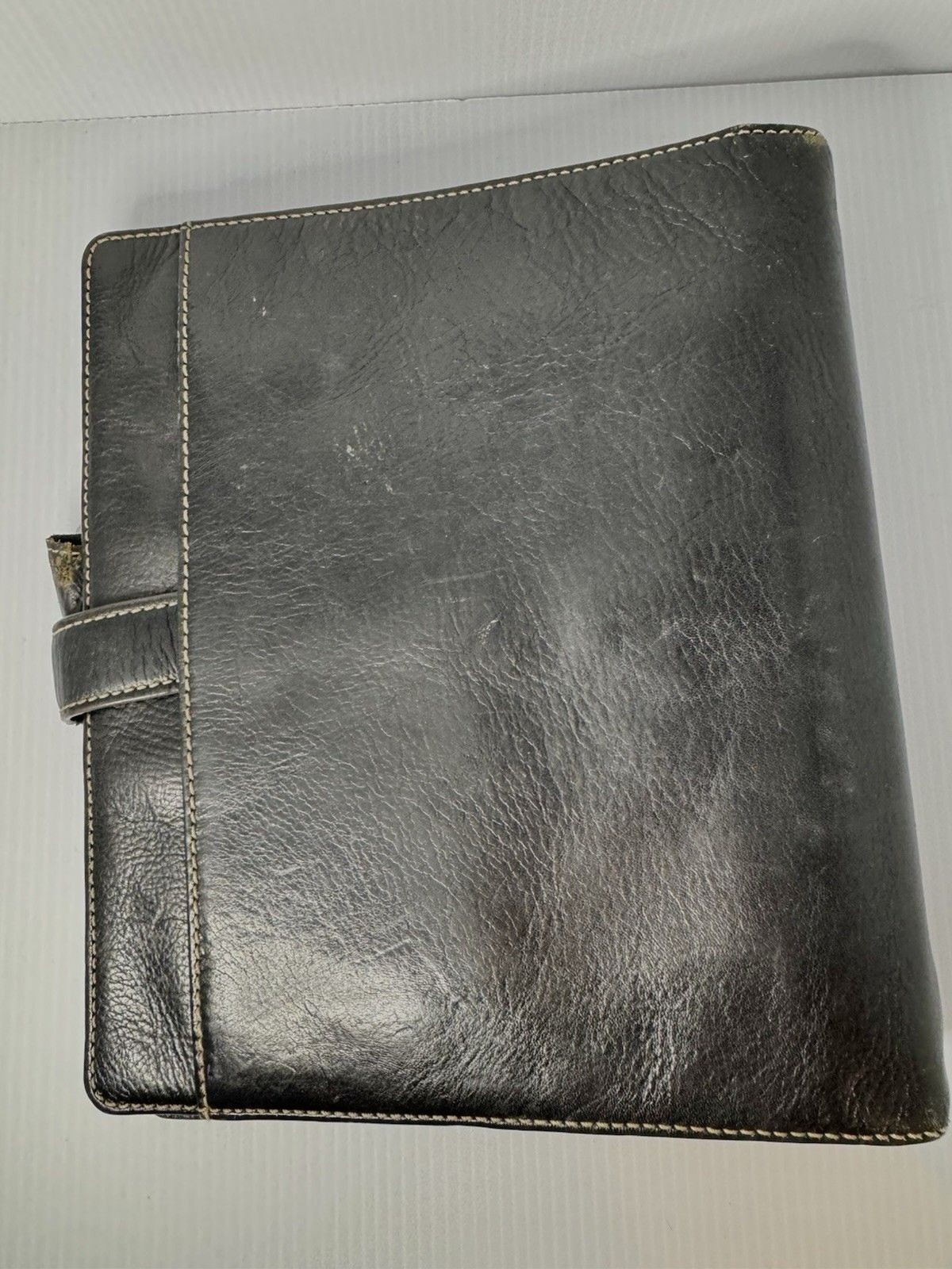 Franklin Covey Leather Planner Classic ORIGINAL Vintage Aurora Collages Black